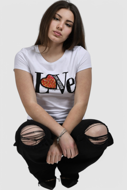 Ženska bijela majica kratki rukav Henriette