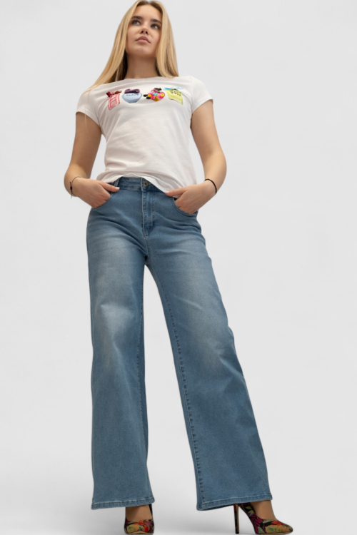 Ženska bijela majica kratki rukav Linnea