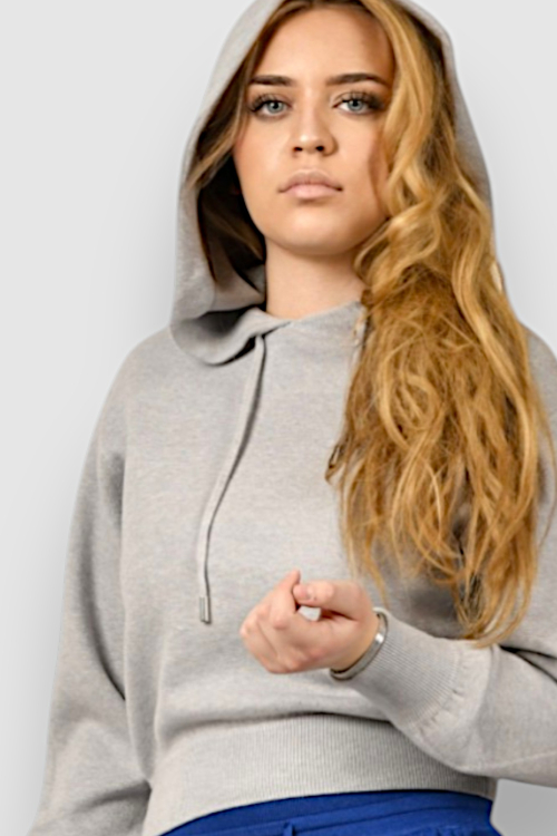 Ženska siva hoodica sa kapuljačom Noelia