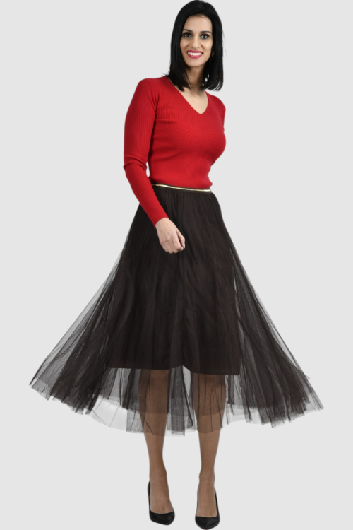 Ženska smeđa maxi suknja Coraline