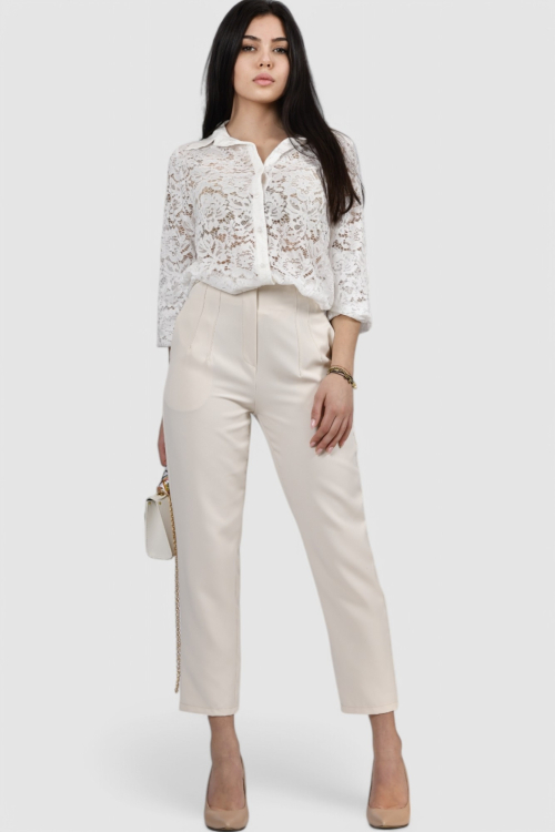 Ženske bež elegantne hlače Linette