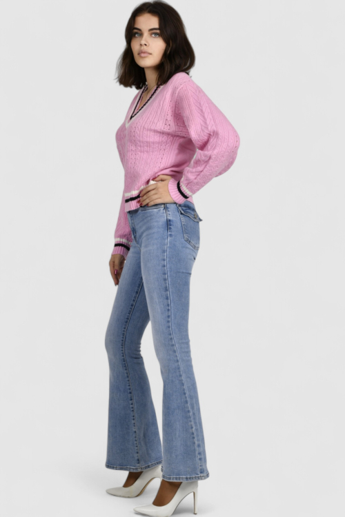 Ženski rozi lagani džemper Baylee