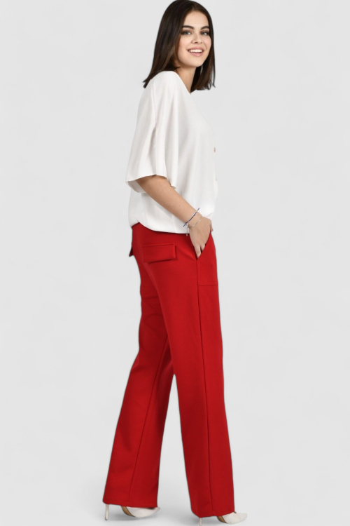 Ženske crvene modne hlače Fionn