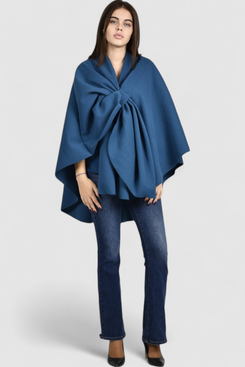 Ženski plavi poncho Bess