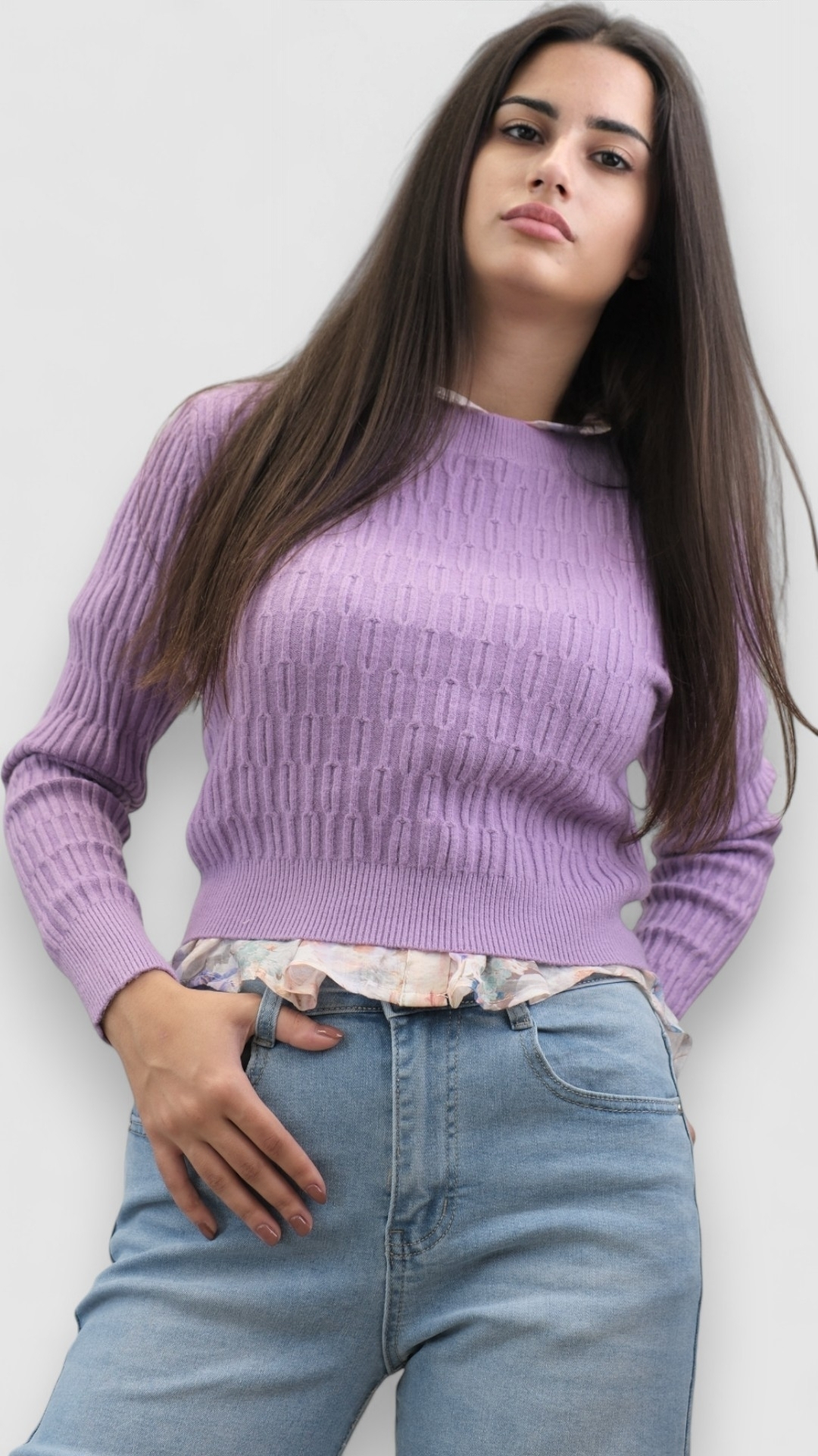 Ženski ljubičasti lagani džemper Stella