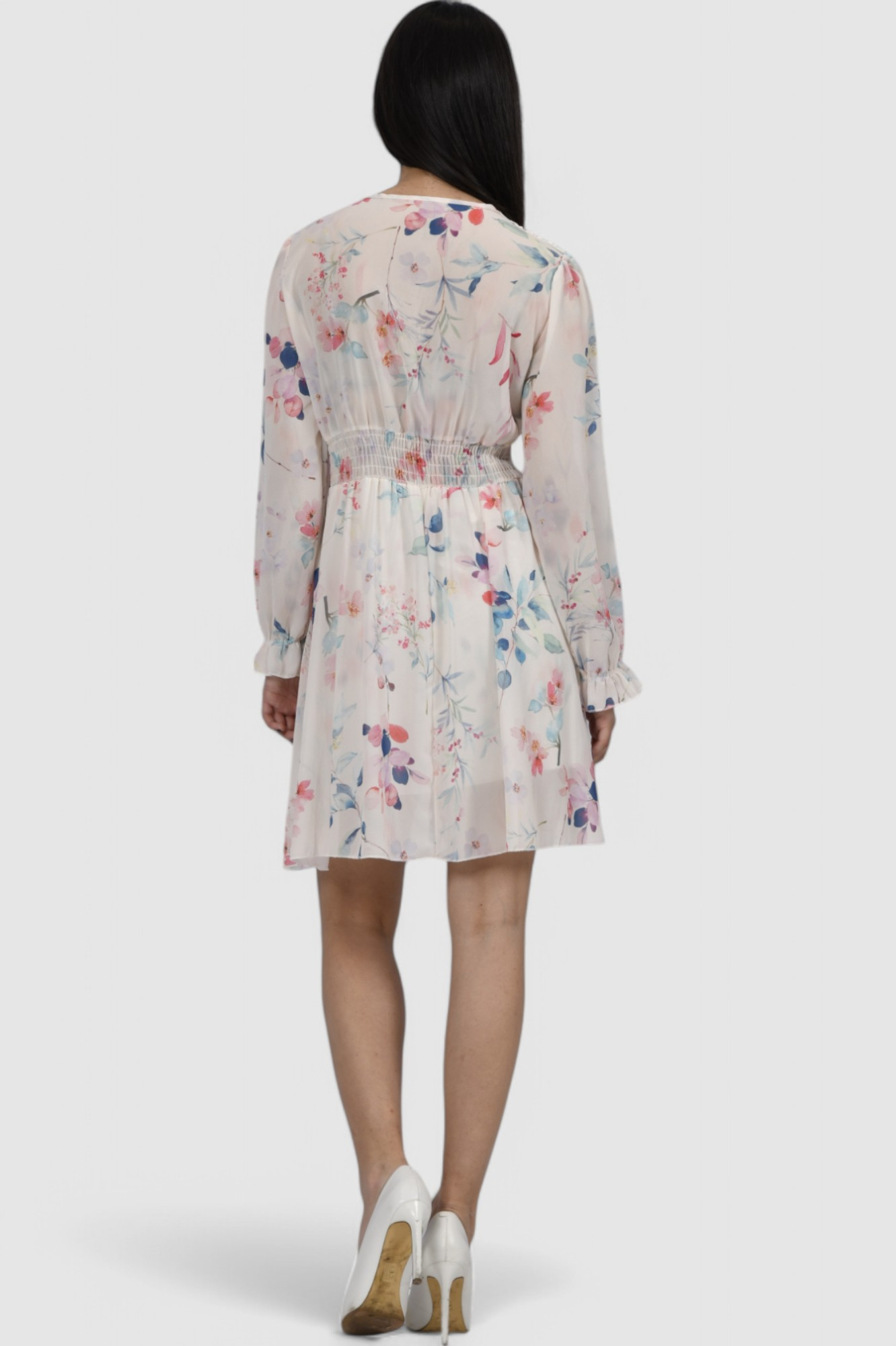 Ženska bijela elegantna kratka haljina Izara