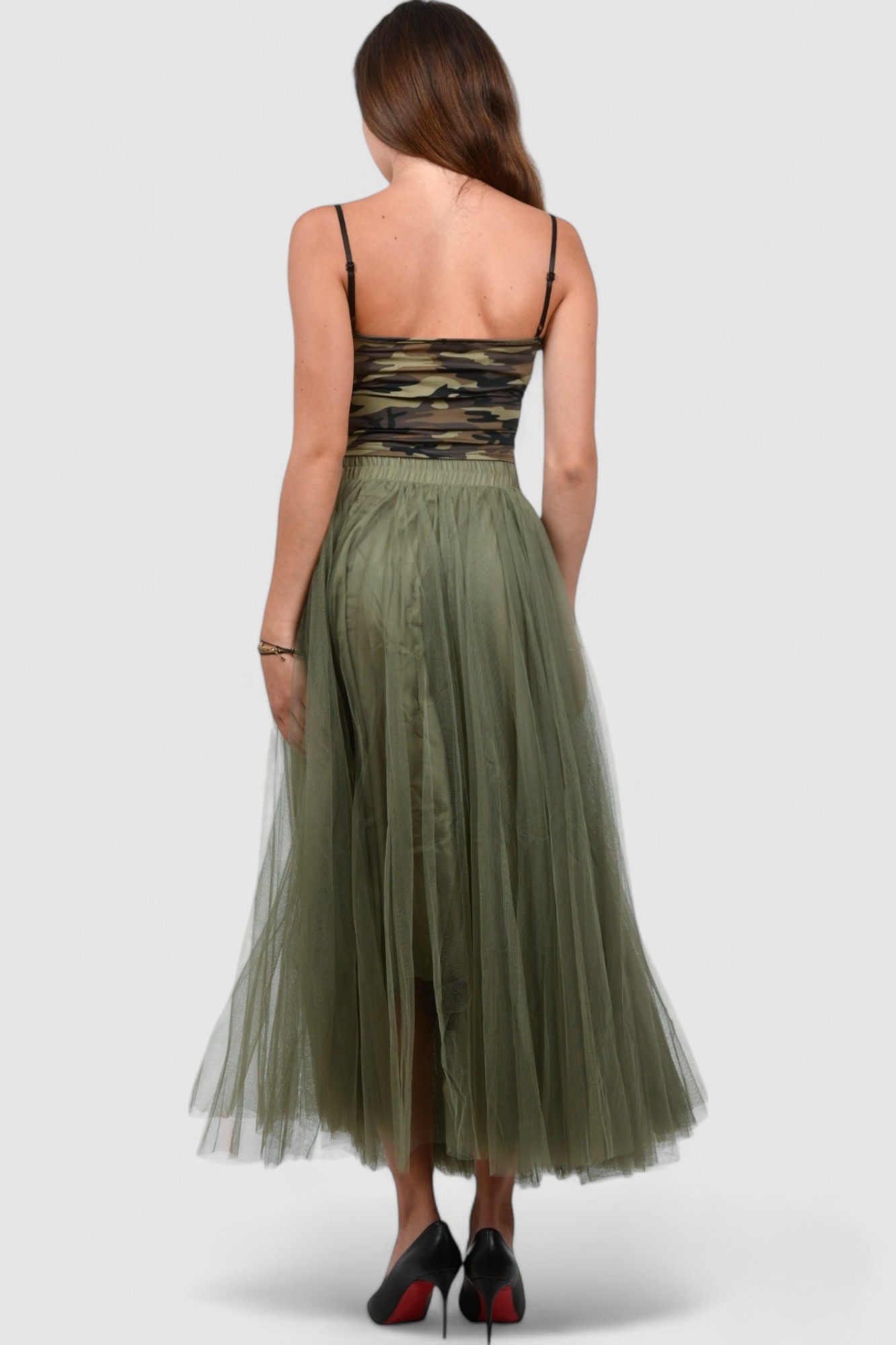 Ženski party top vojnički uzorak Clare