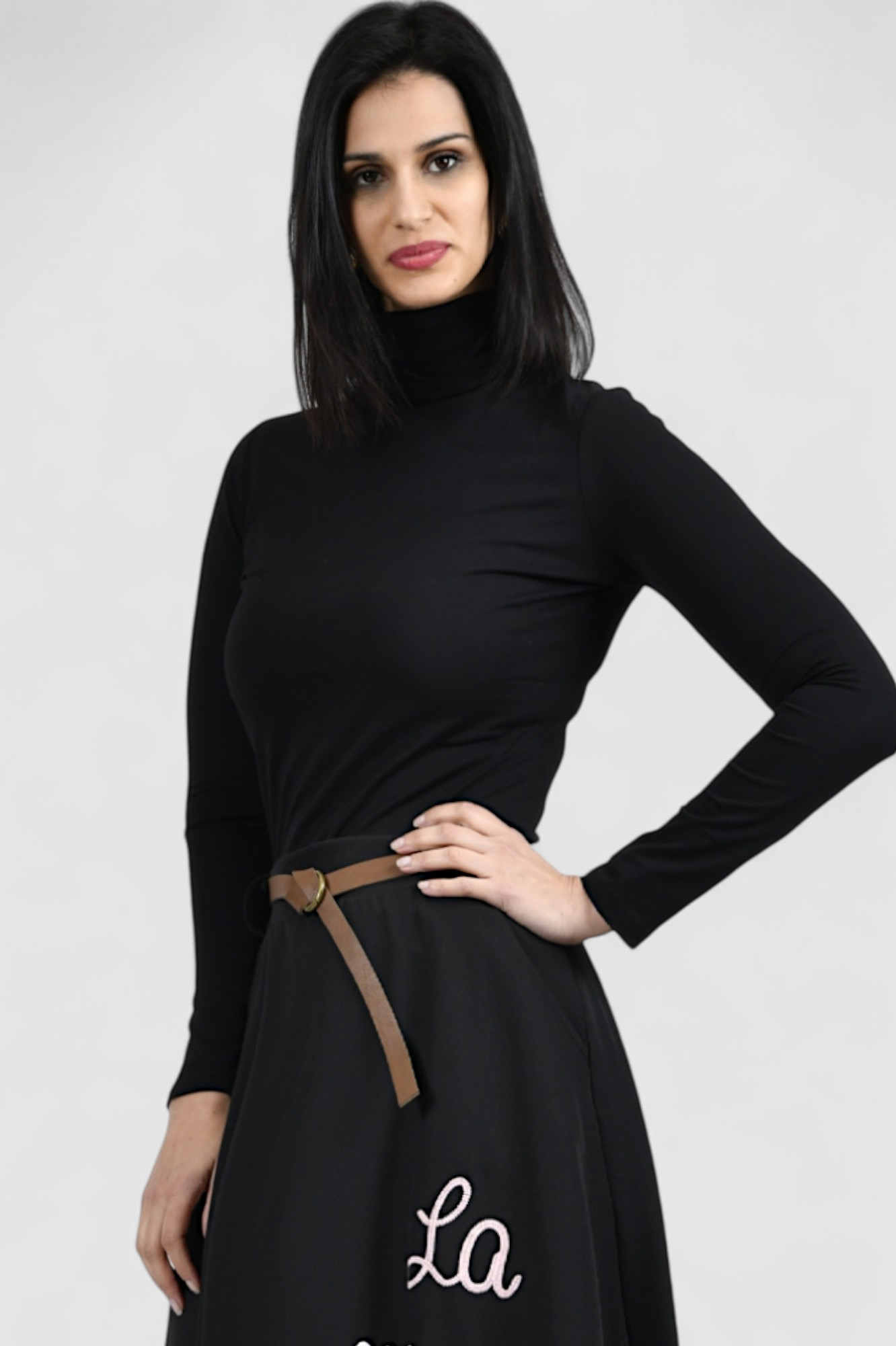 Ženska crna dolčevita dugi rukav Calista