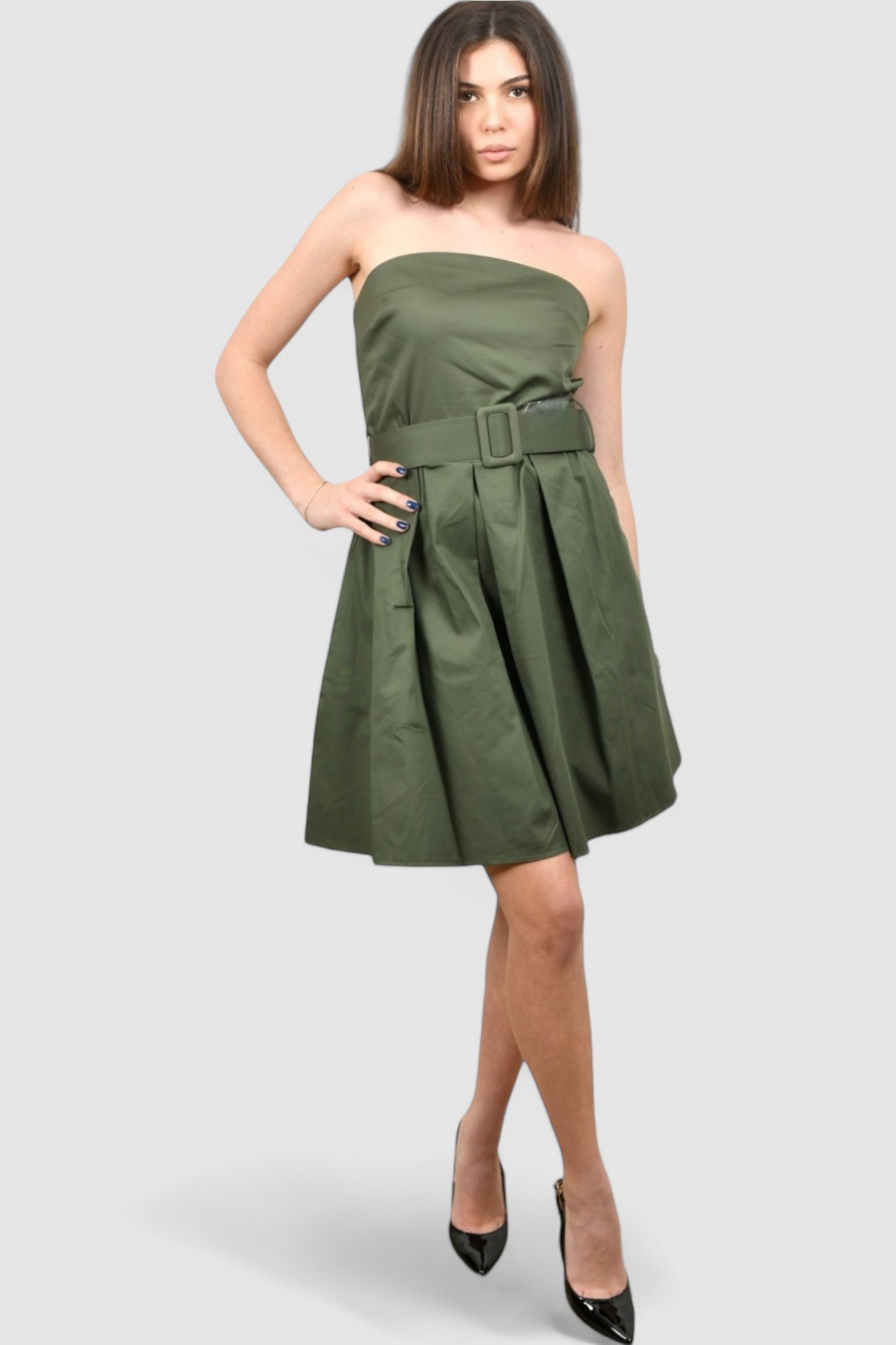 Ženska zelena koktel haljina Daniela Military