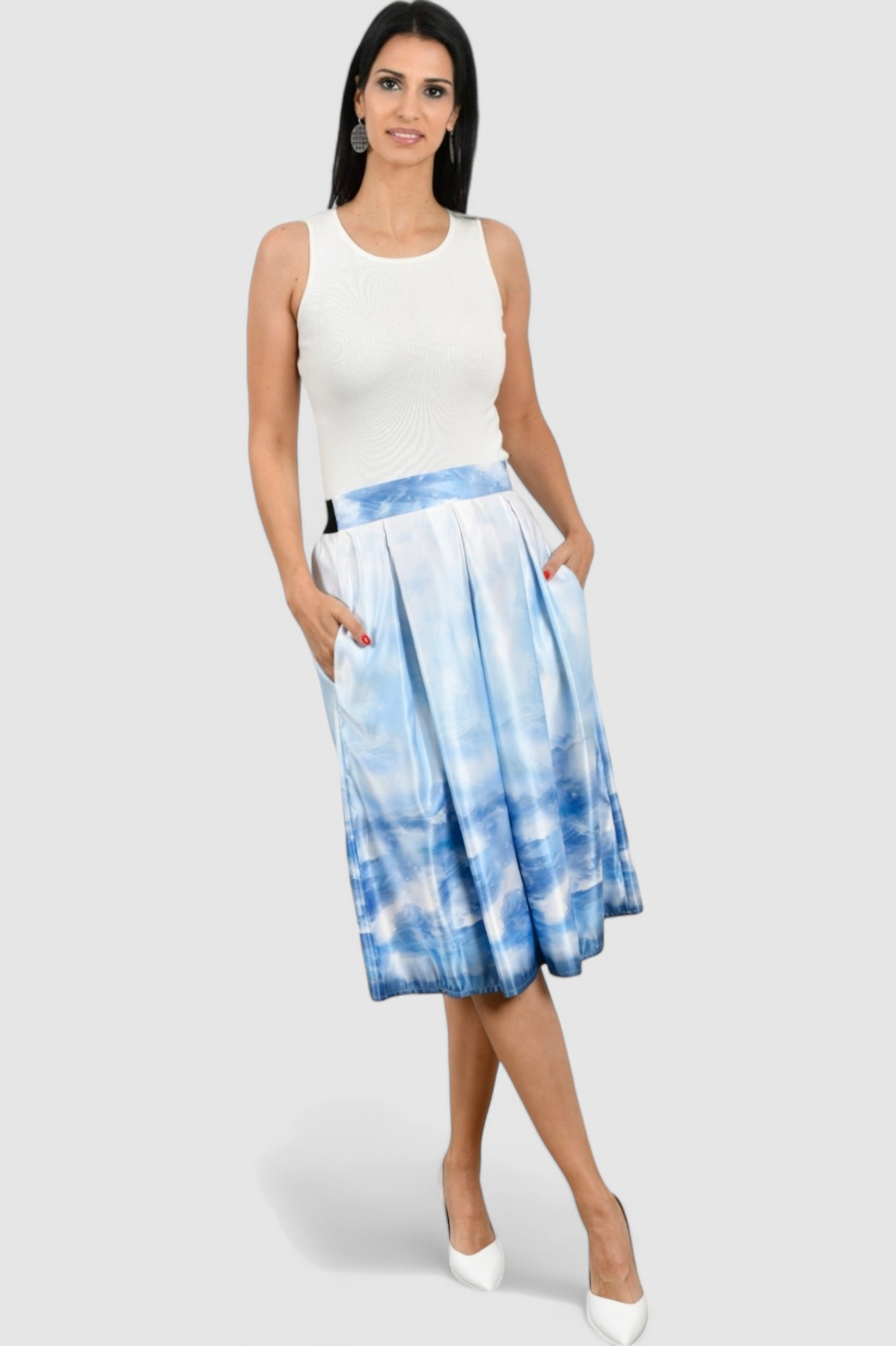 Ženska bijela majica bez rukava Lilya