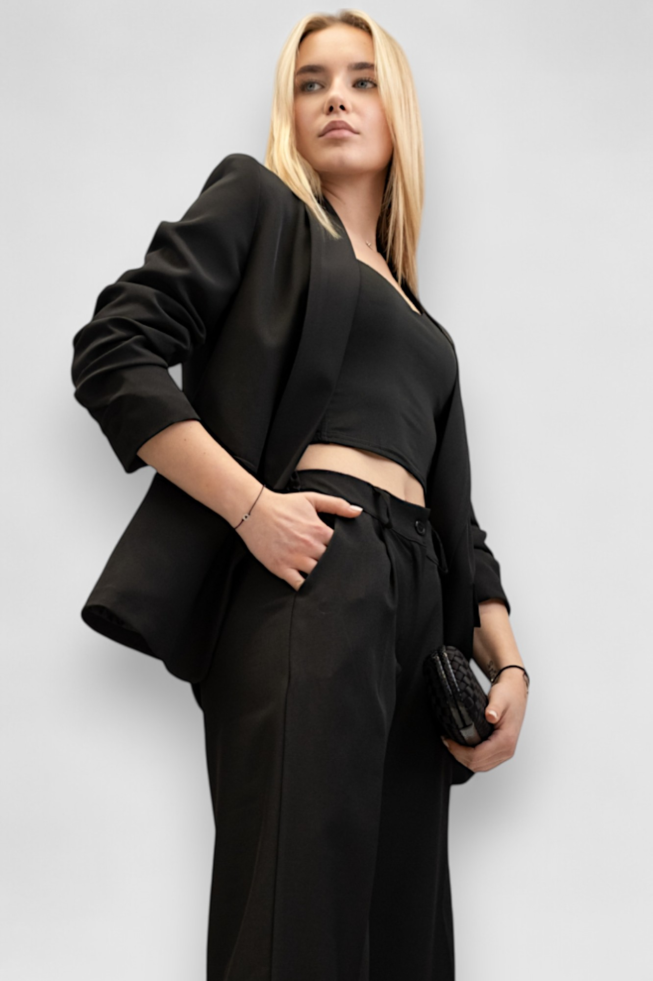 Ženski crni elegantni top Clare