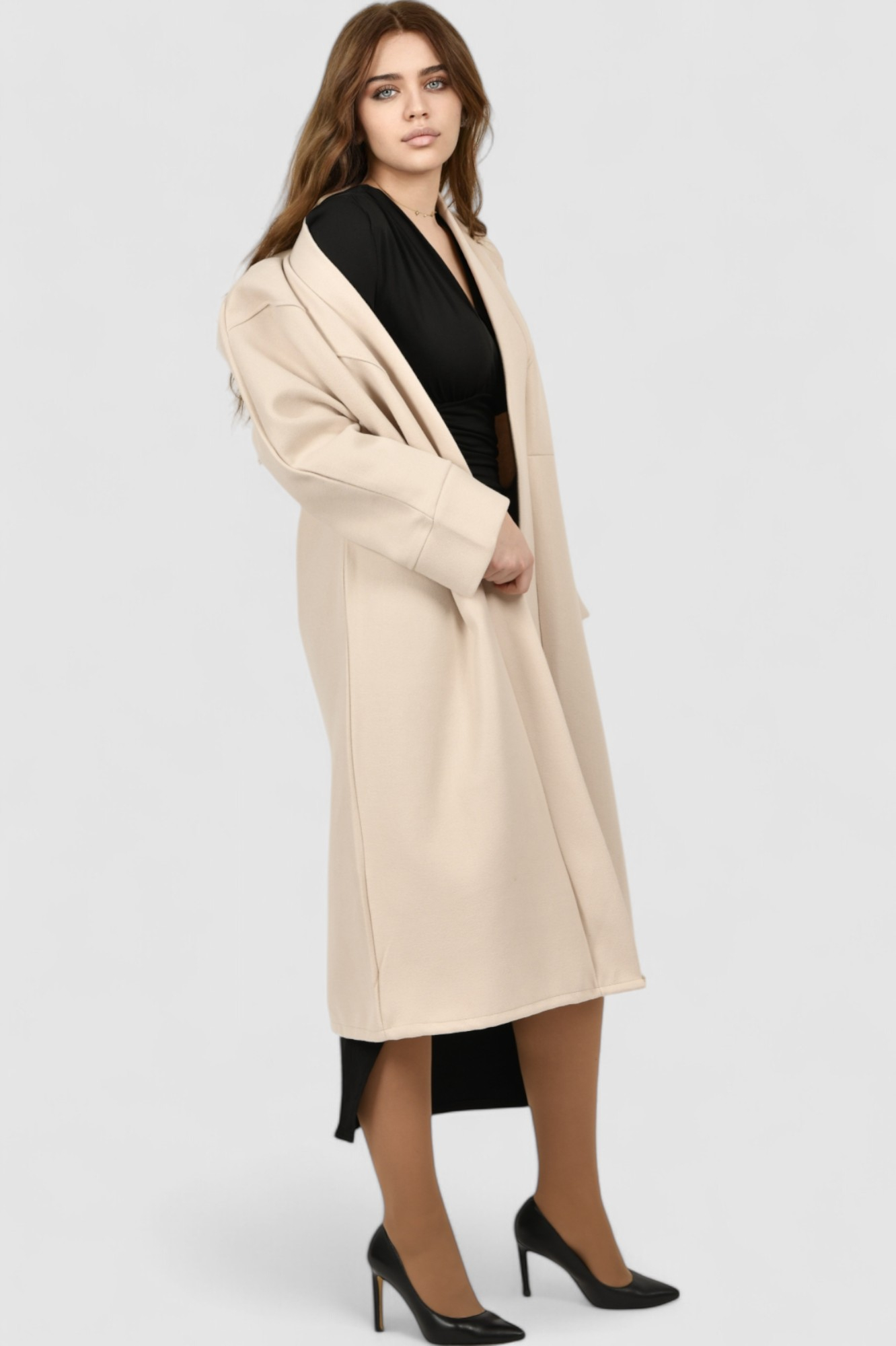 Ženska crna večernja haljina Nadin