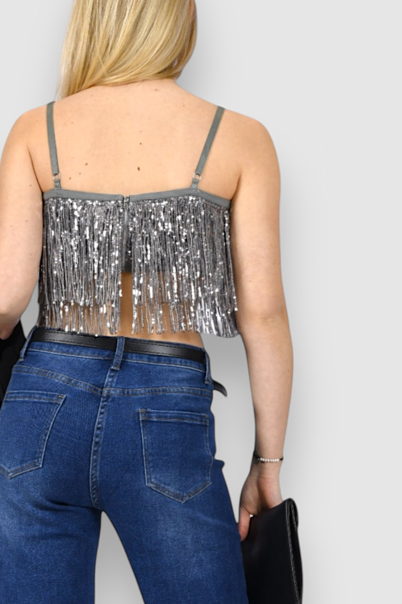 Ženski srebrni party top Eve