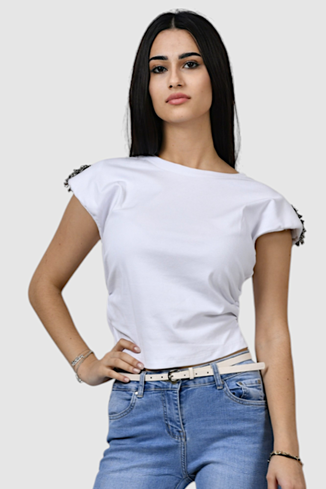 Ženska bijela majica kratki rukav Noemi