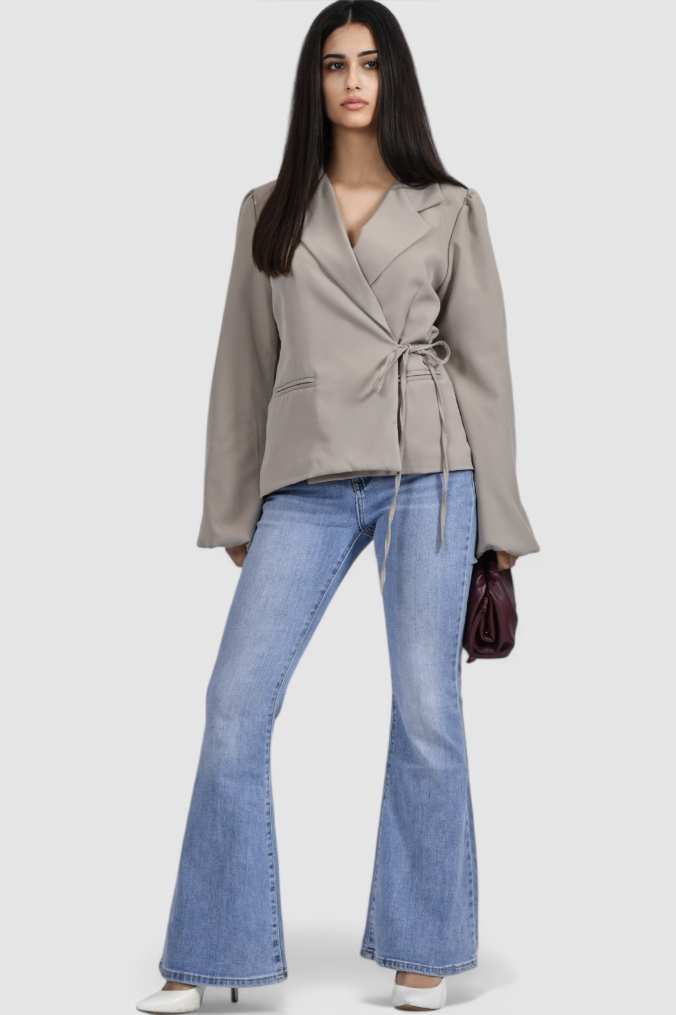 Ženski sivi elegantni sako Charlotte