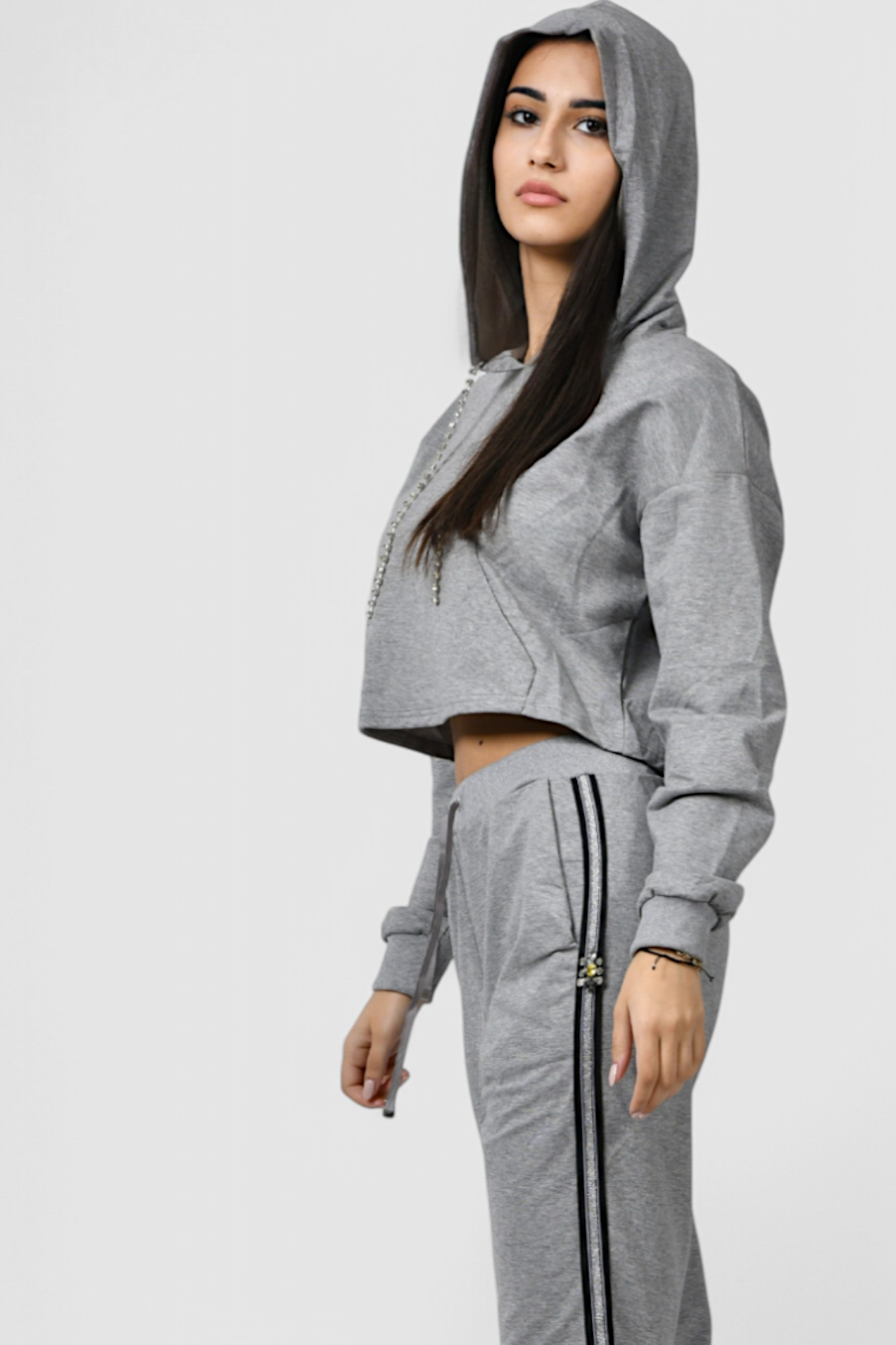 Ženska siva hoodica sa kapuljačom Alteza