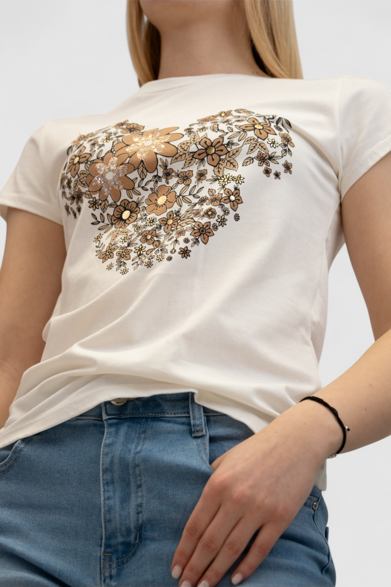 Ženska bijela majica kratki rukav Ramona