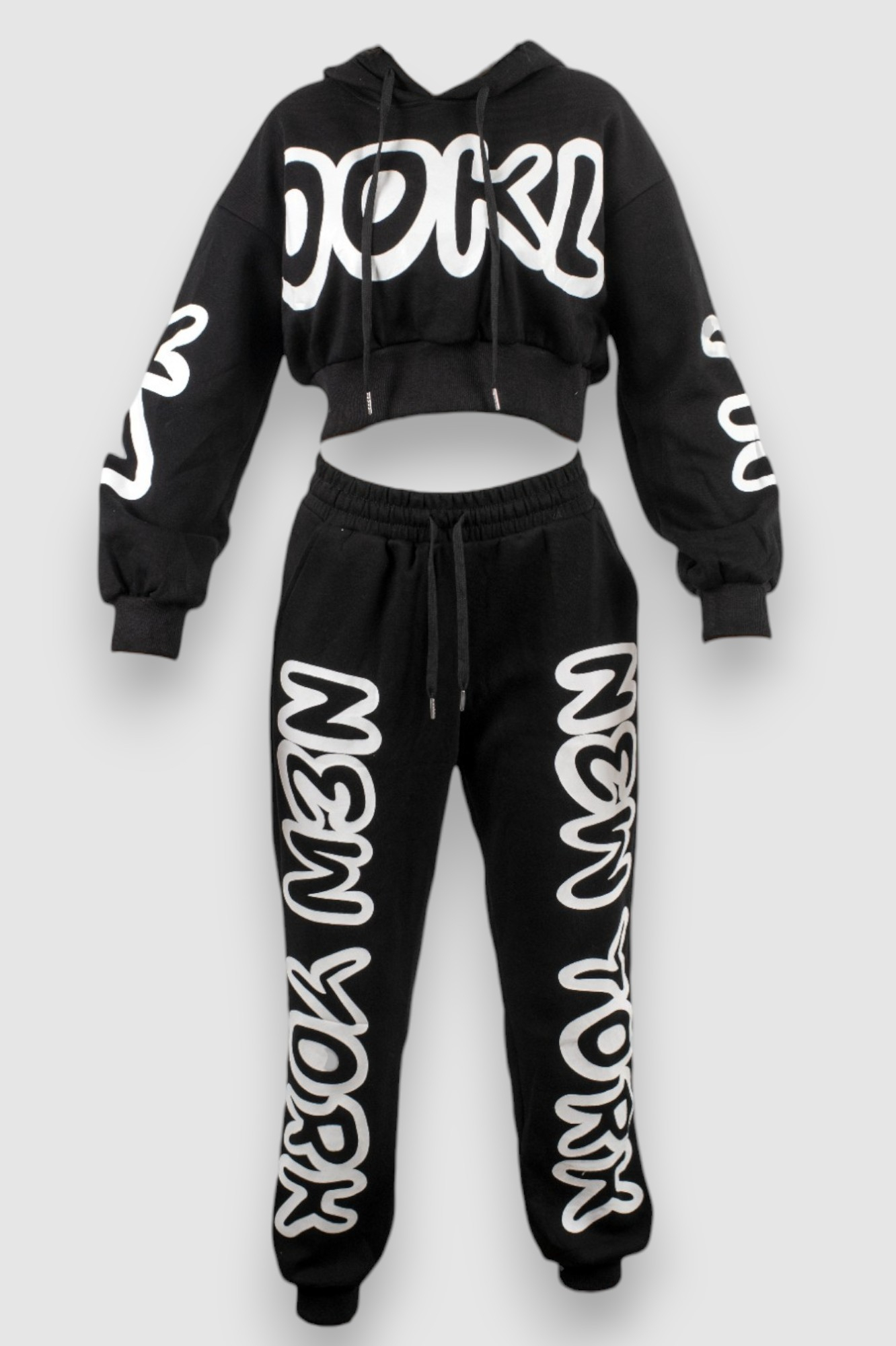 Ženska crna trenirka komplet Zuri