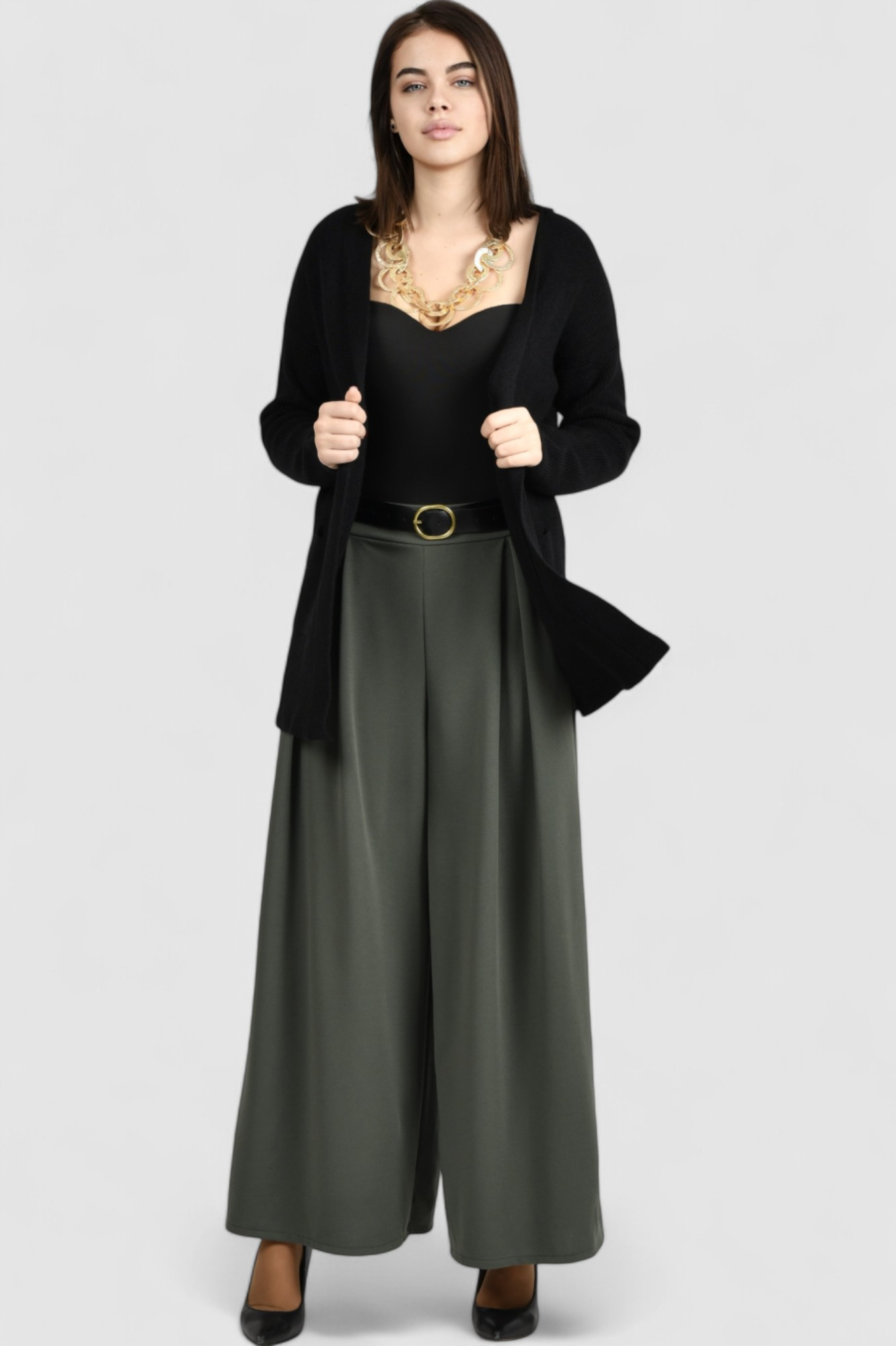 Ženski crni kratki kardigan Jossie