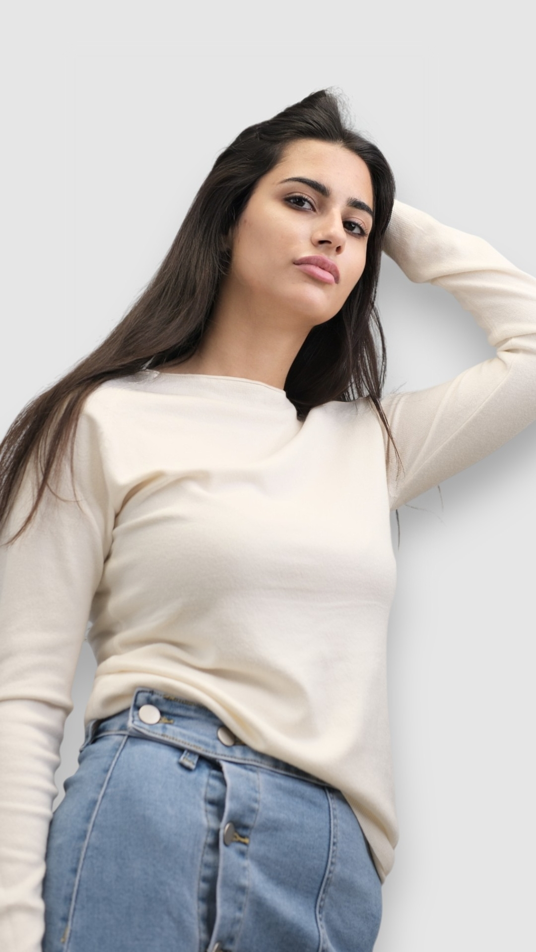 Ženski bijeli lagani džemper Hannah