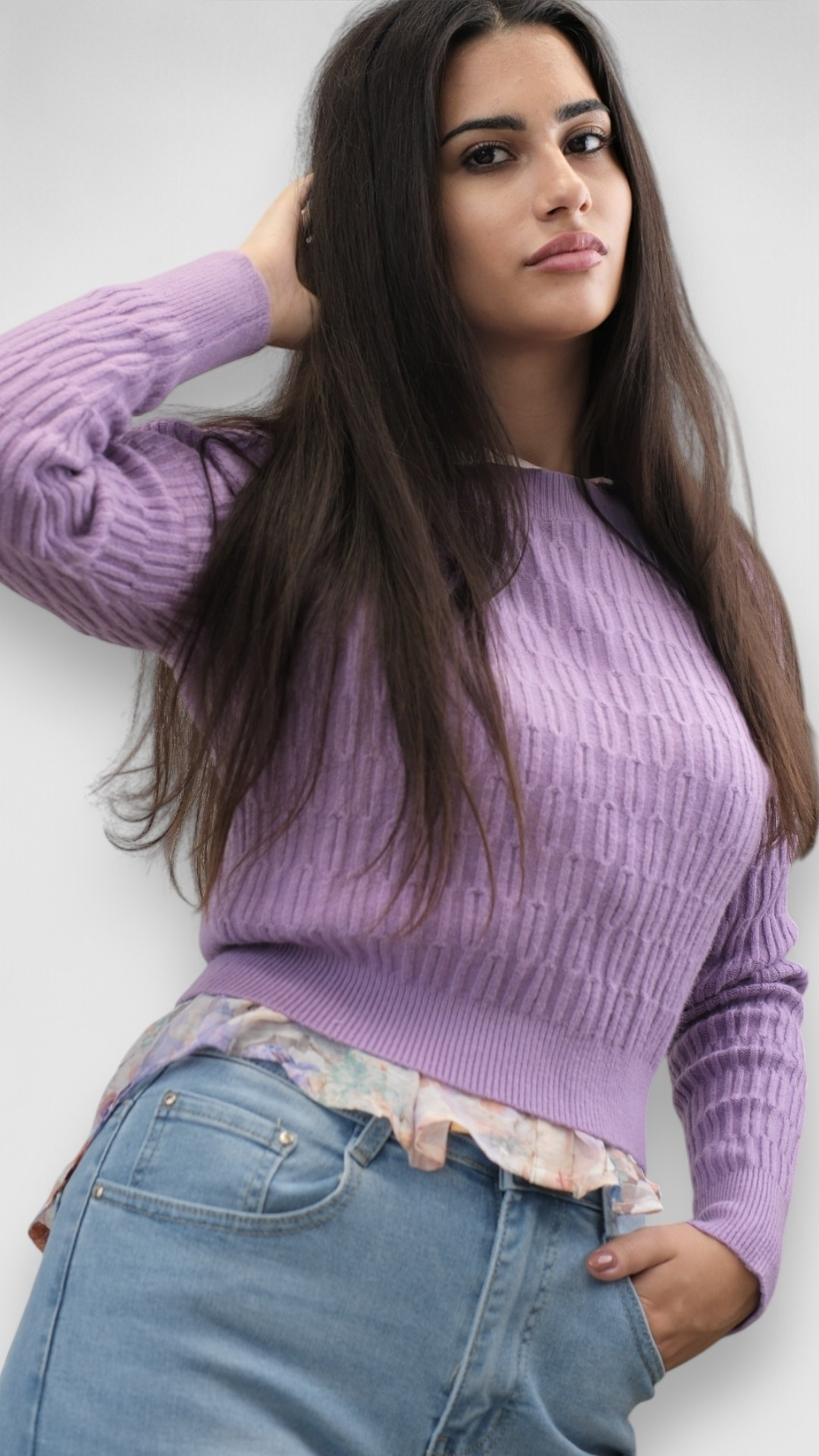 Ženski ljubičasti lagani džemper Stella