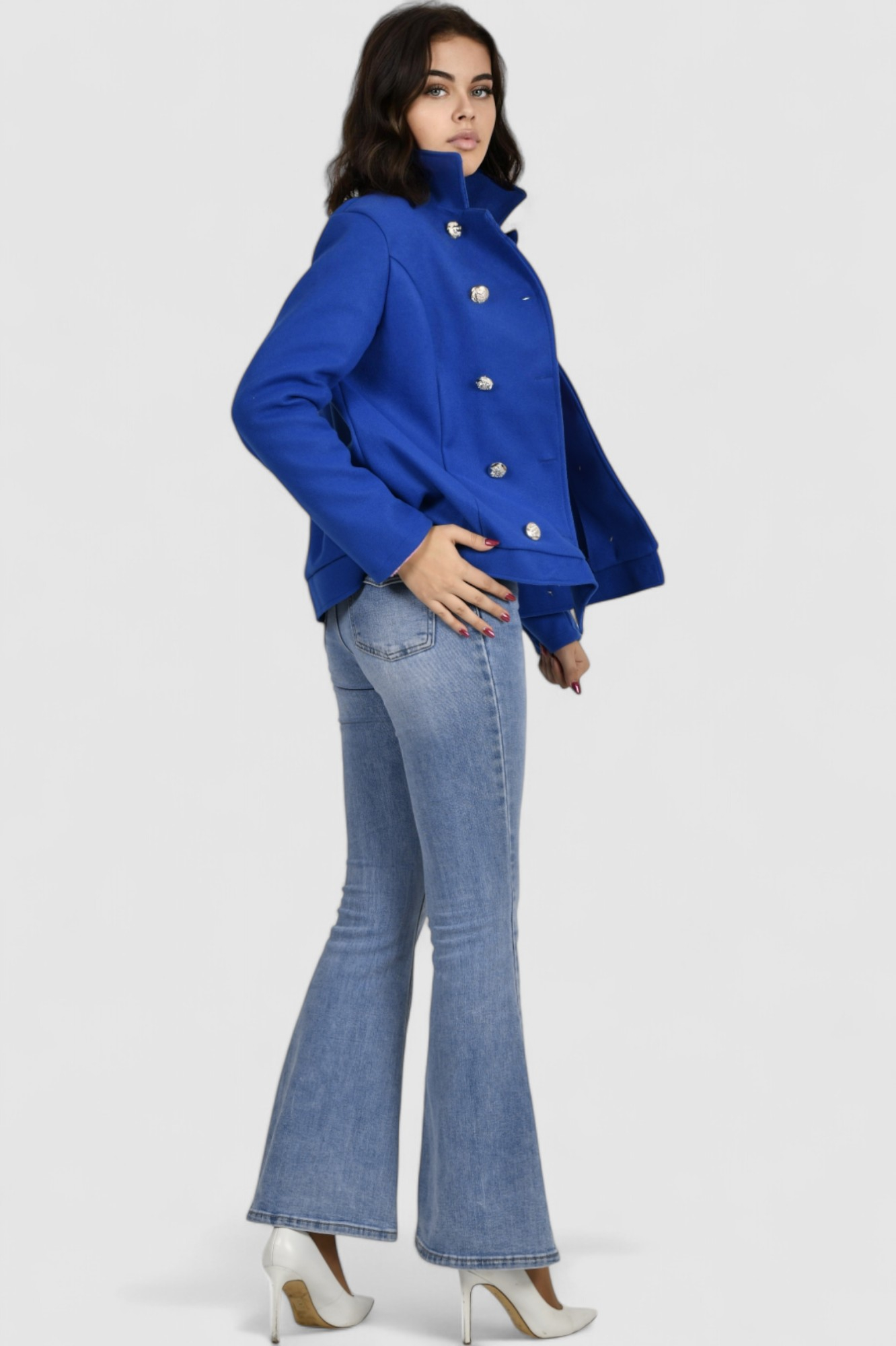 Ženski kraljevsko plavi kratki kaput Billie