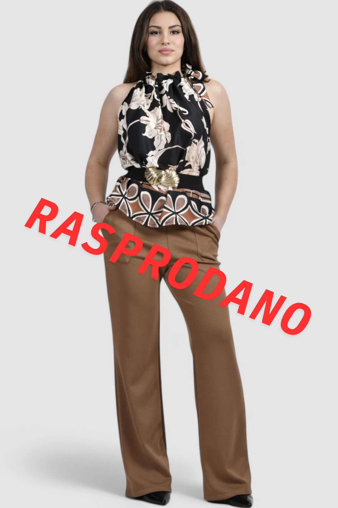 Ženske smeđe modne hlače Fionn