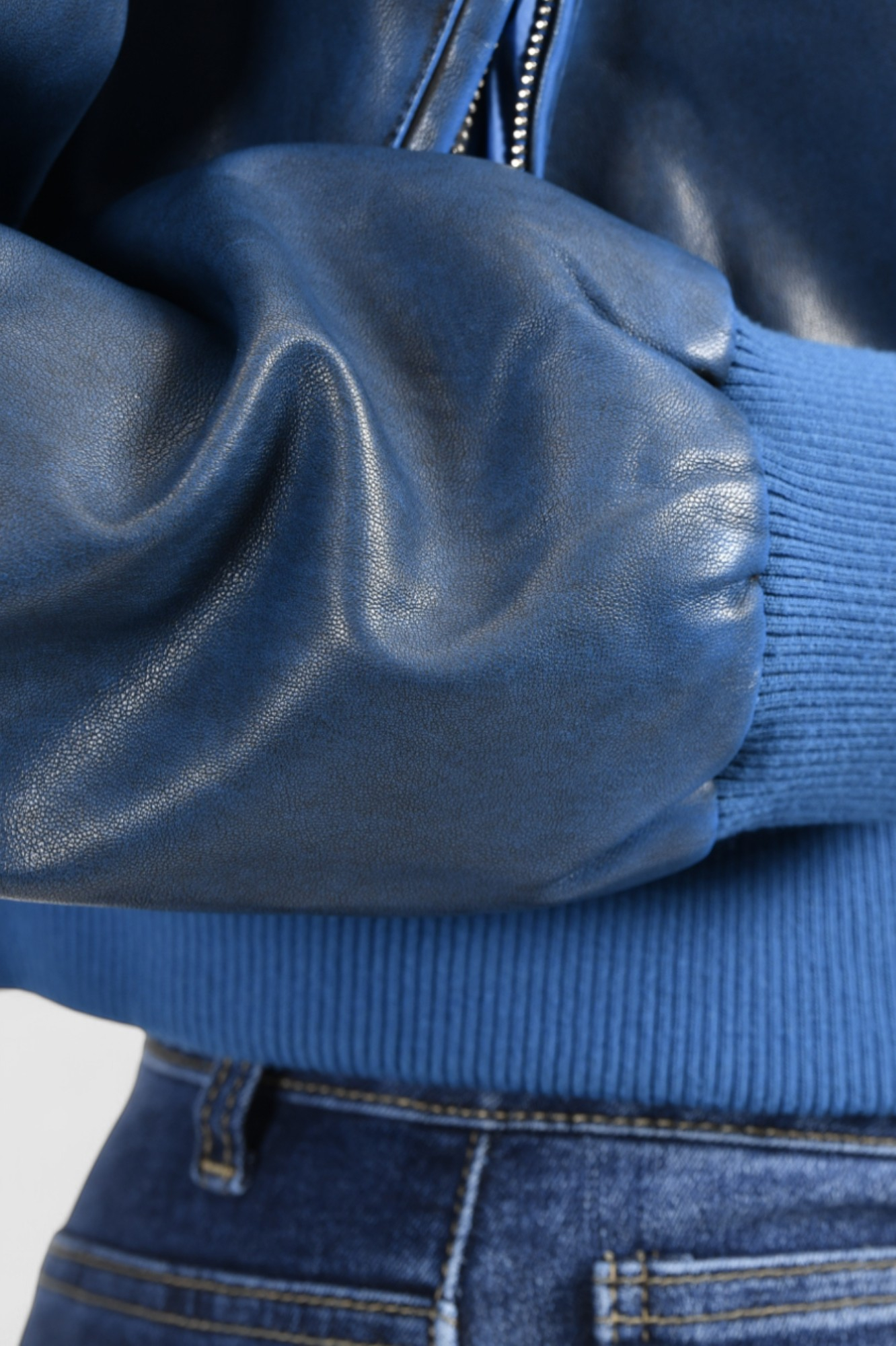 Ženska plava kožna jakna Isabelle