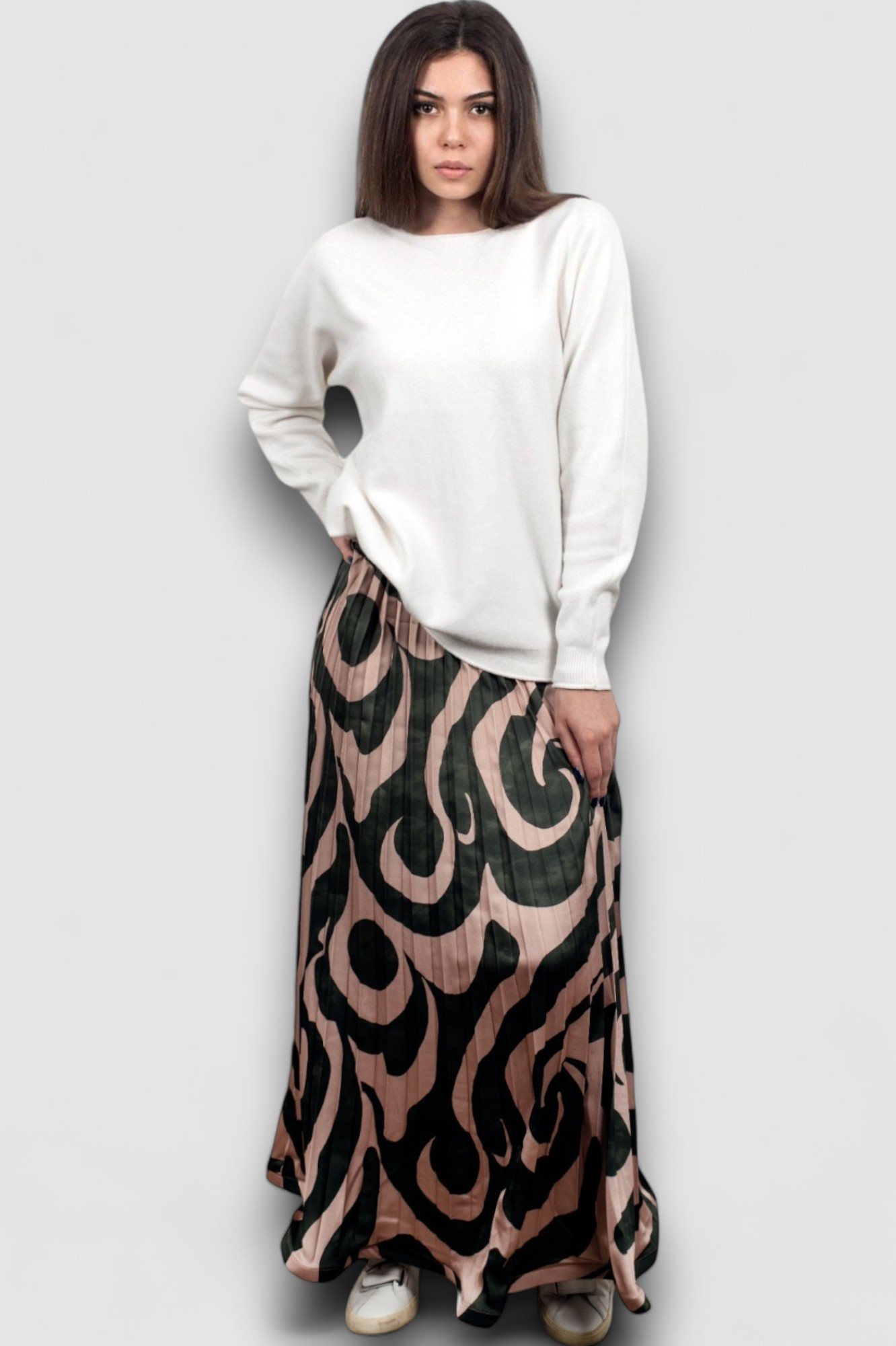 Ženska zelena midi plisirana suknja Eli