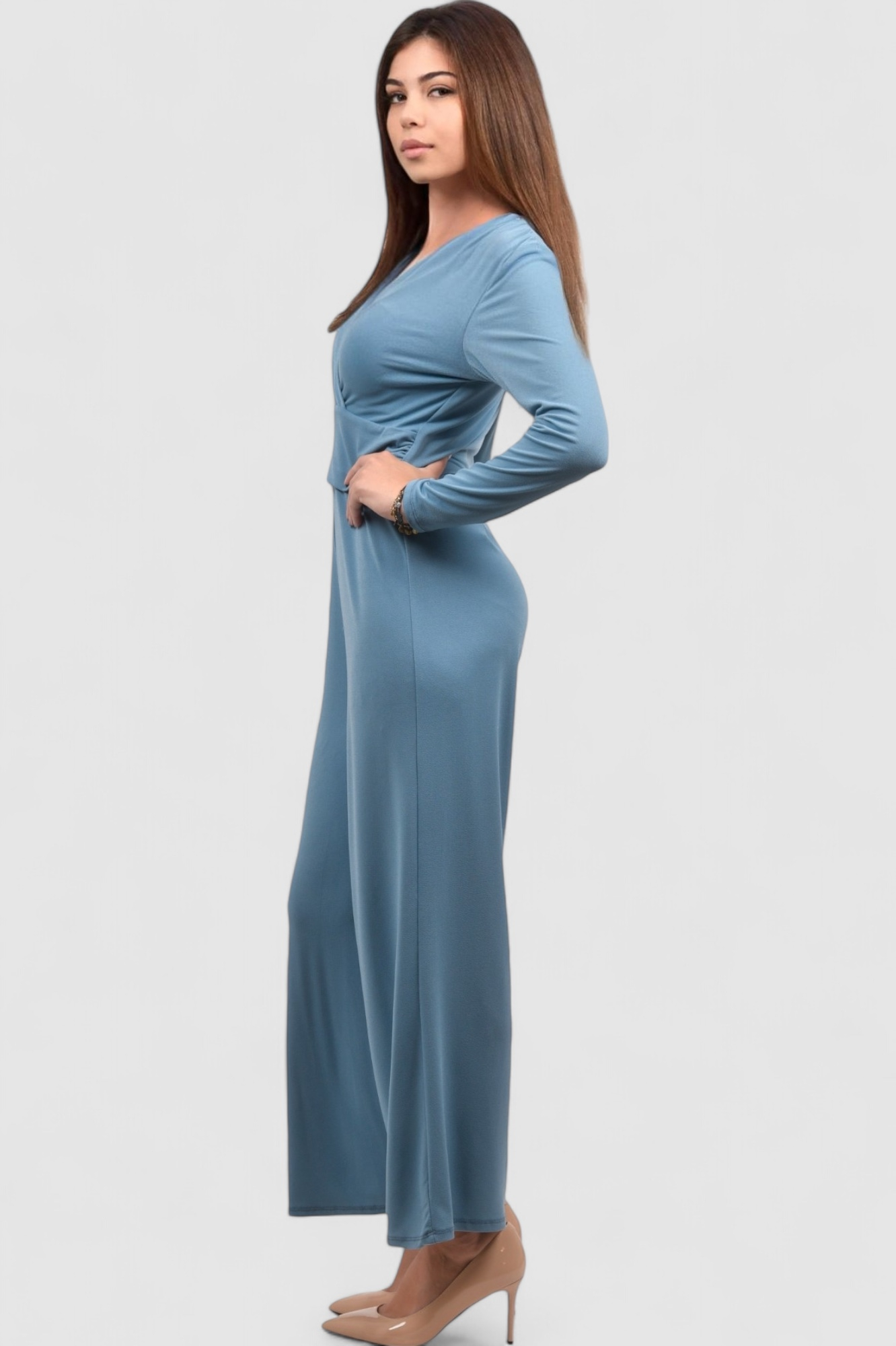 Ženski plavi elegantni kombinezon Elara