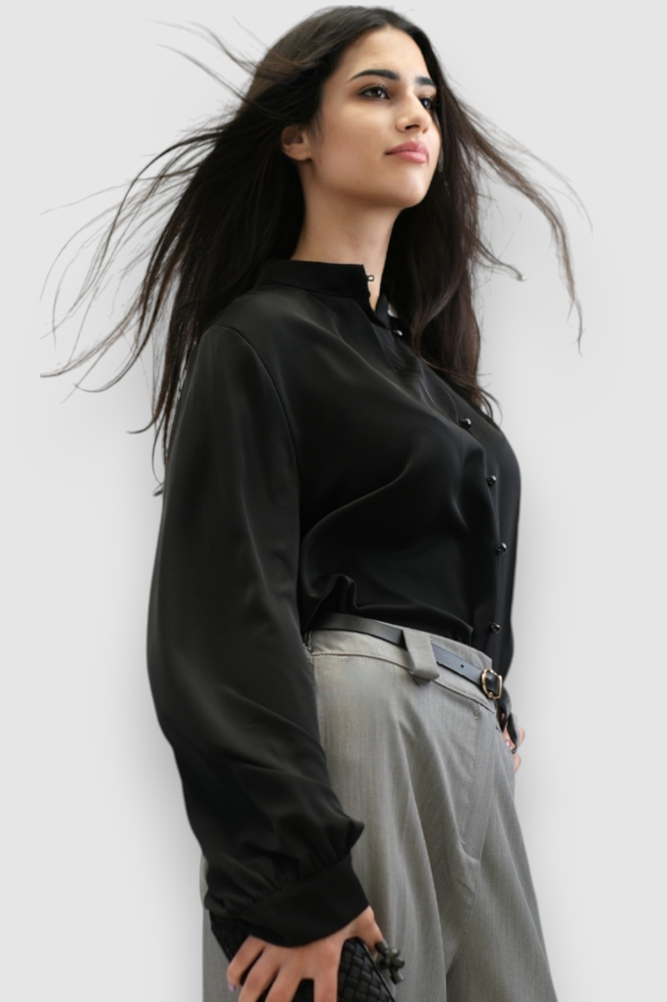 Ženska crna elegantna košulja Lainey