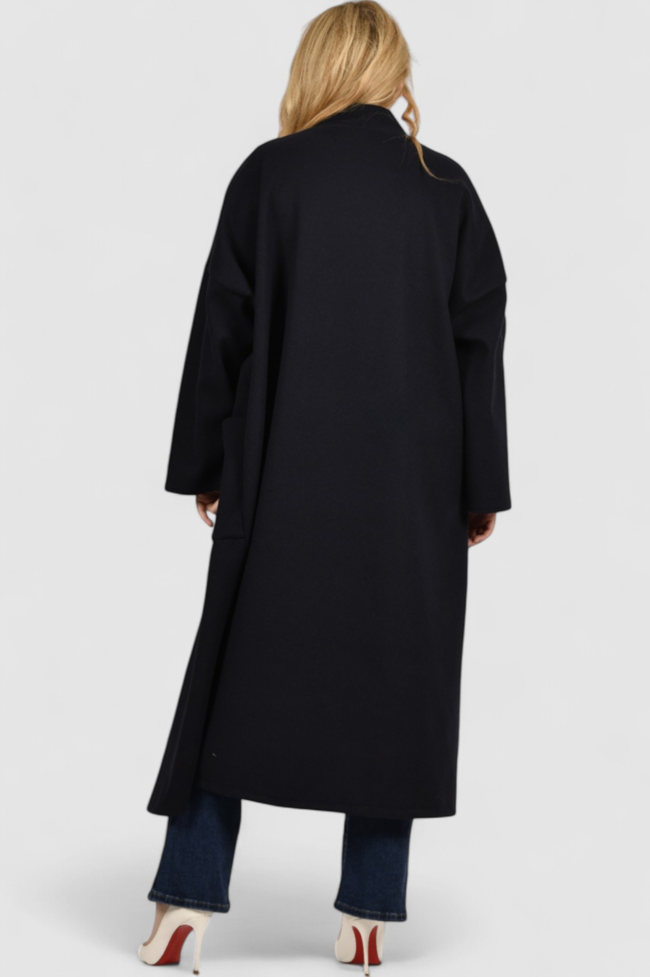 Ženski tamno plavi dugi kaput Madison