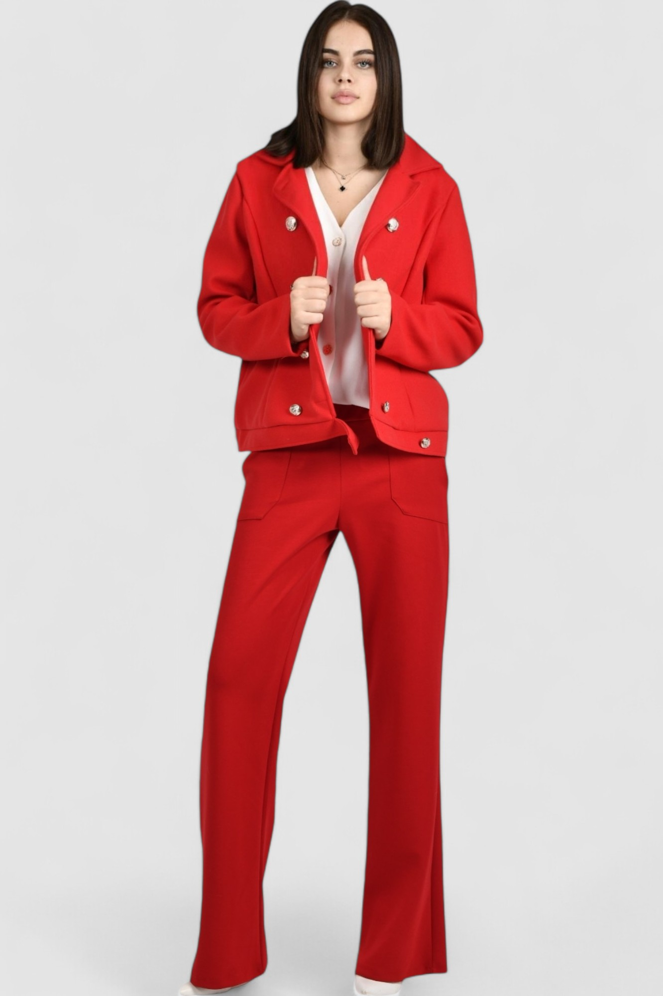 Ženske crvene modne hlače Fionn