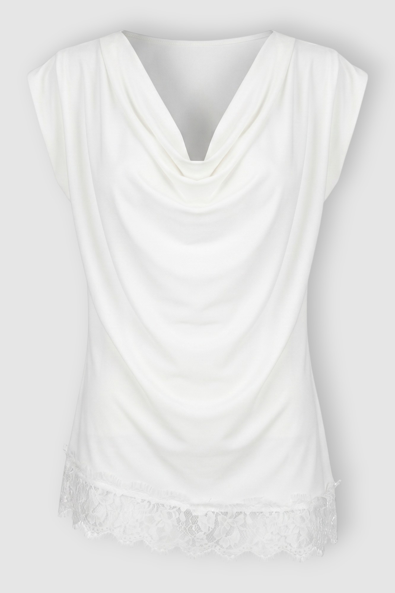 Ženska bijela elegantna bluza sa čipkom