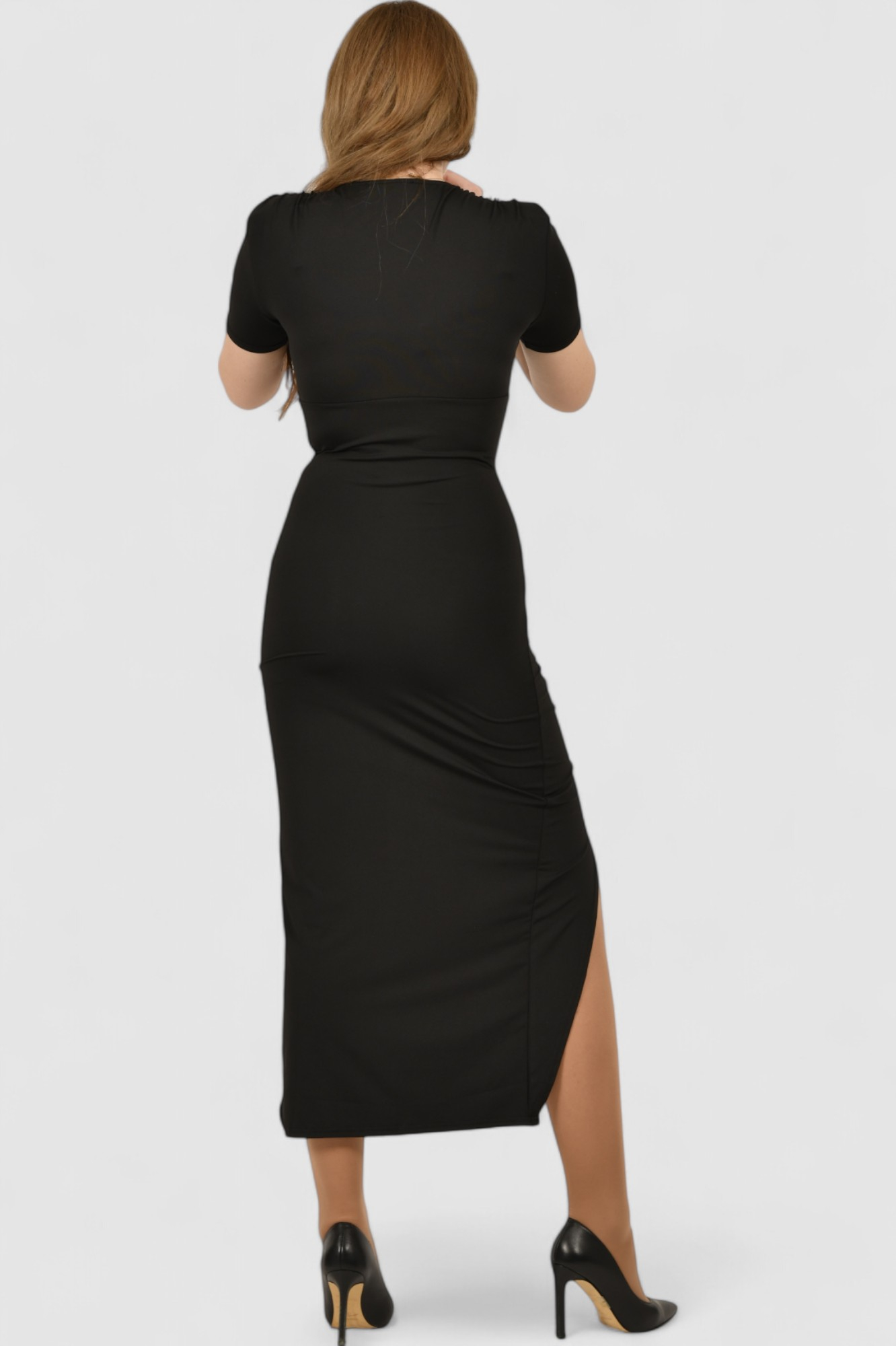 Ženska crna večernja haljina Nadin