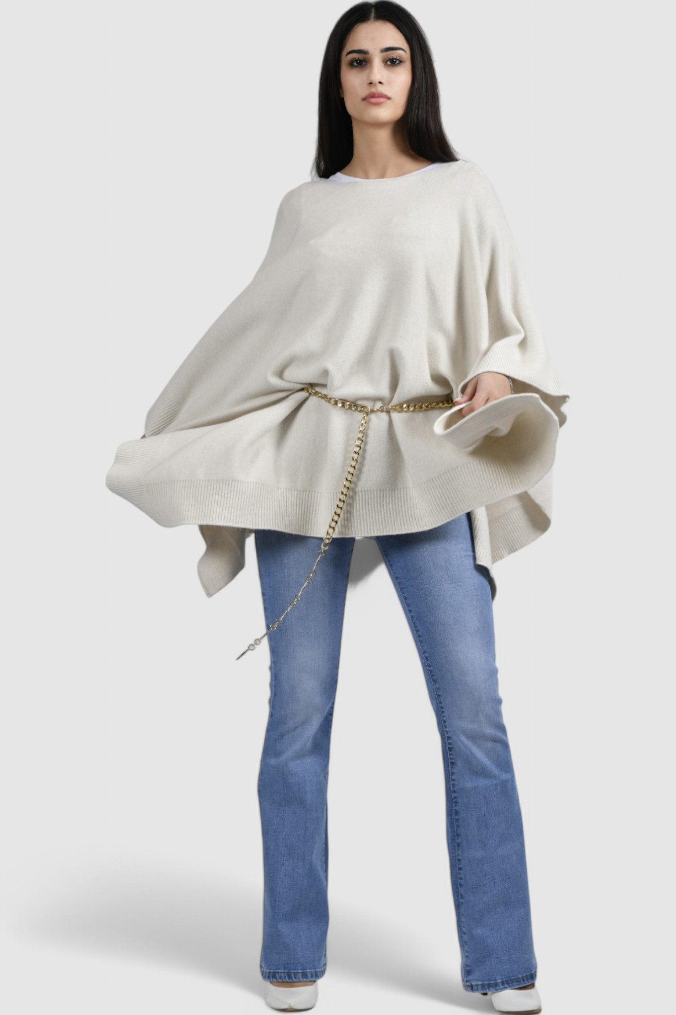 Ženski bijeli poncho Natasha