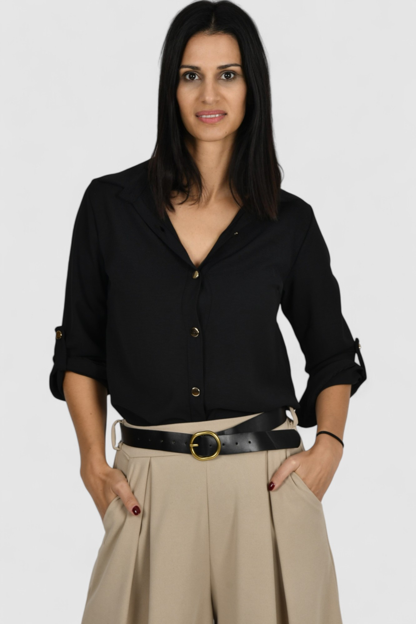 Ženska crna elegantna košulja Blakely