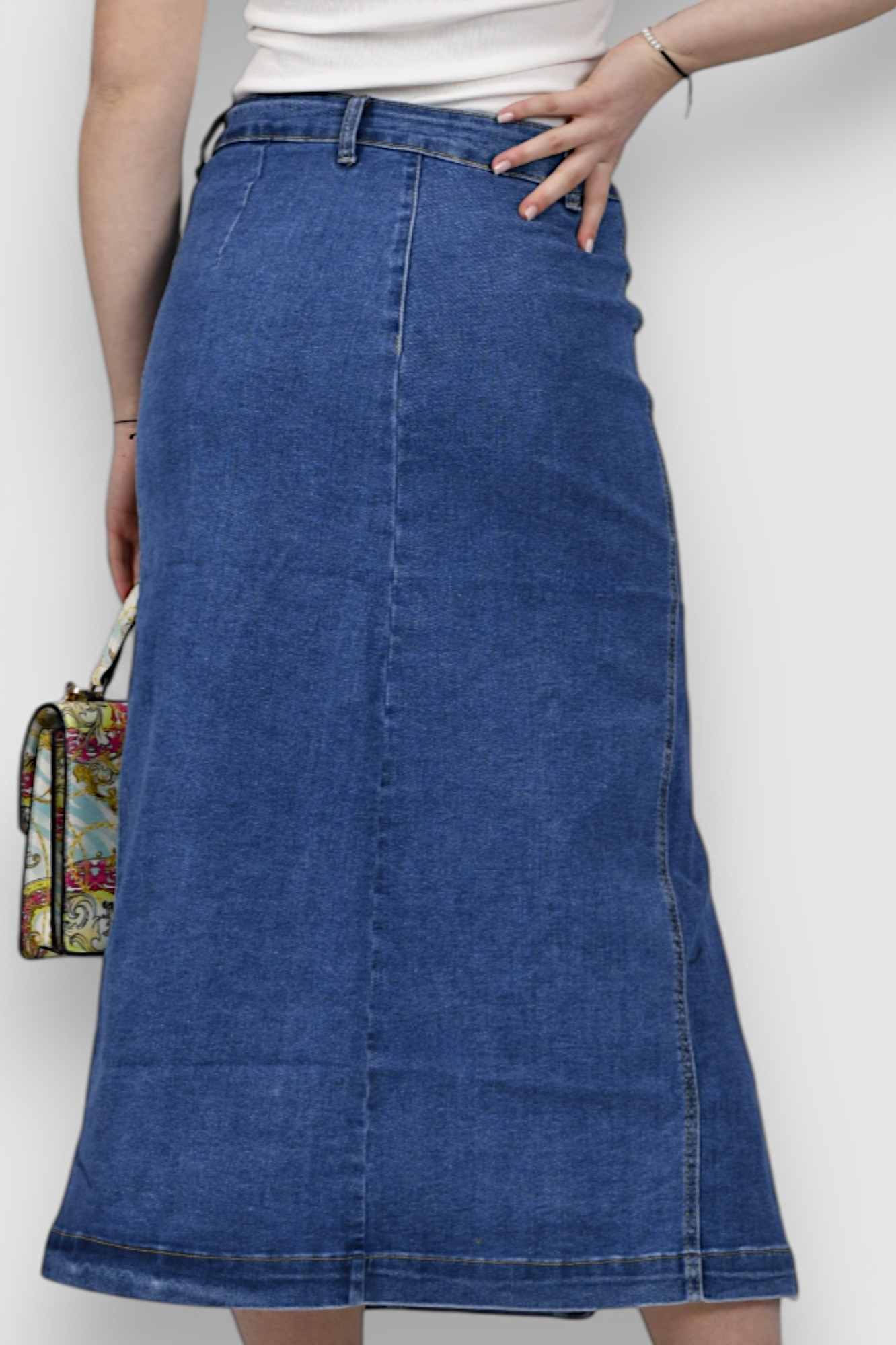 Ženska plava midi traper suknja  Marlene