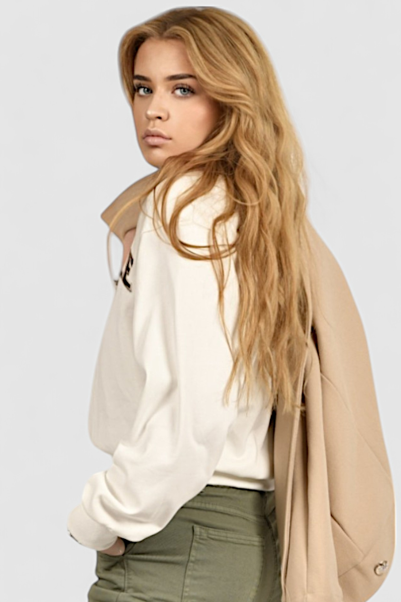 Ženska bijela hoodica bez kapuljače Amaya