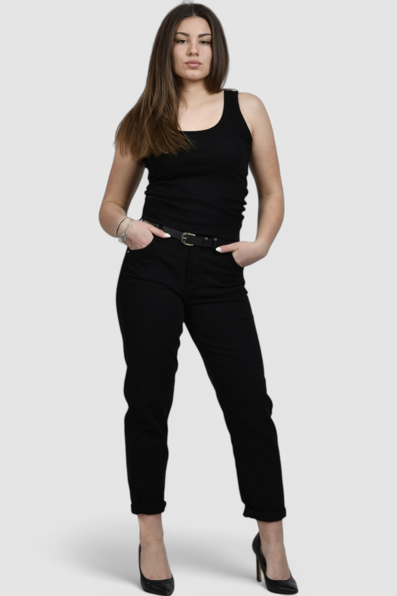 Ženska crna majica bez rukava Lorelei