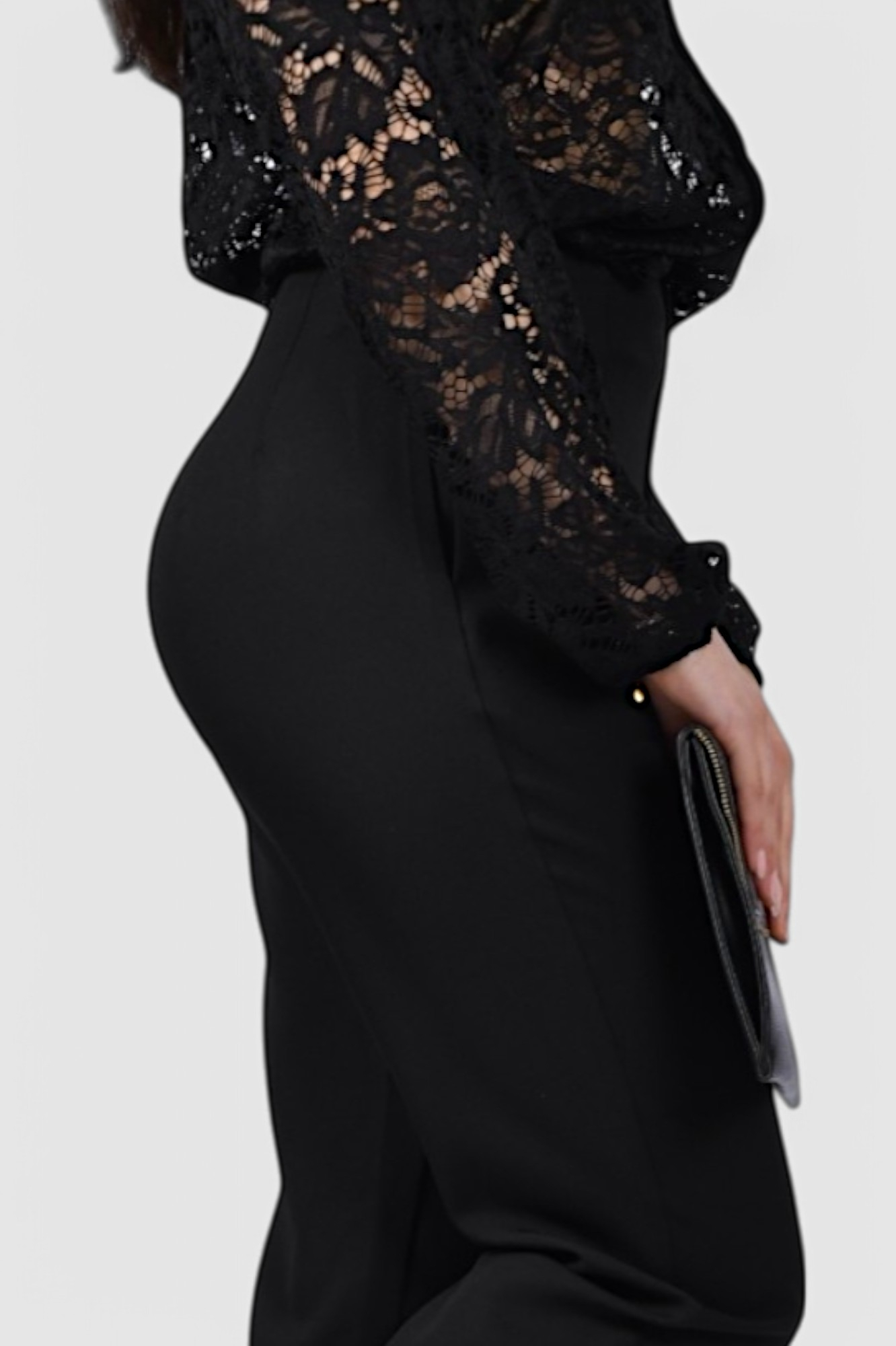 Ženske crne elegantne hlače Linette