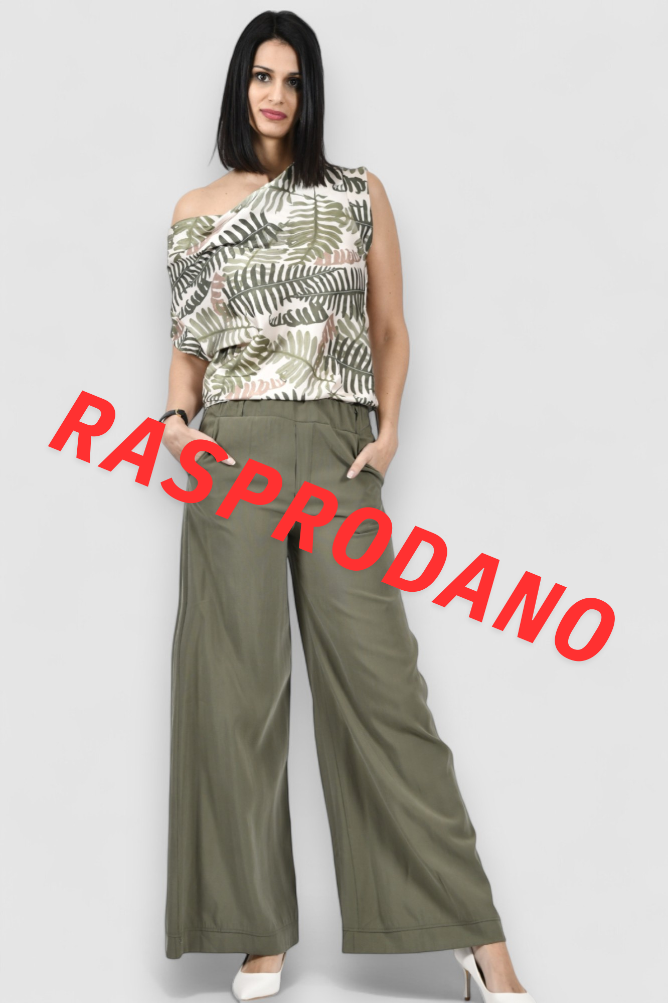 Ženske zelene modne hlače Celesta Army