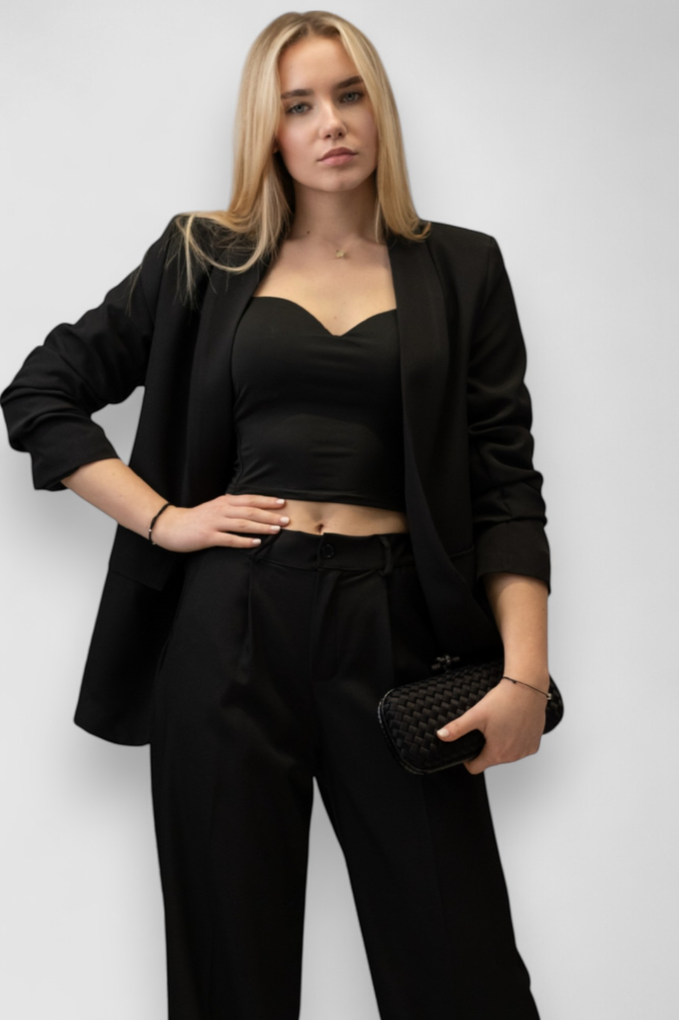 Ženski crni elegantni top Clare