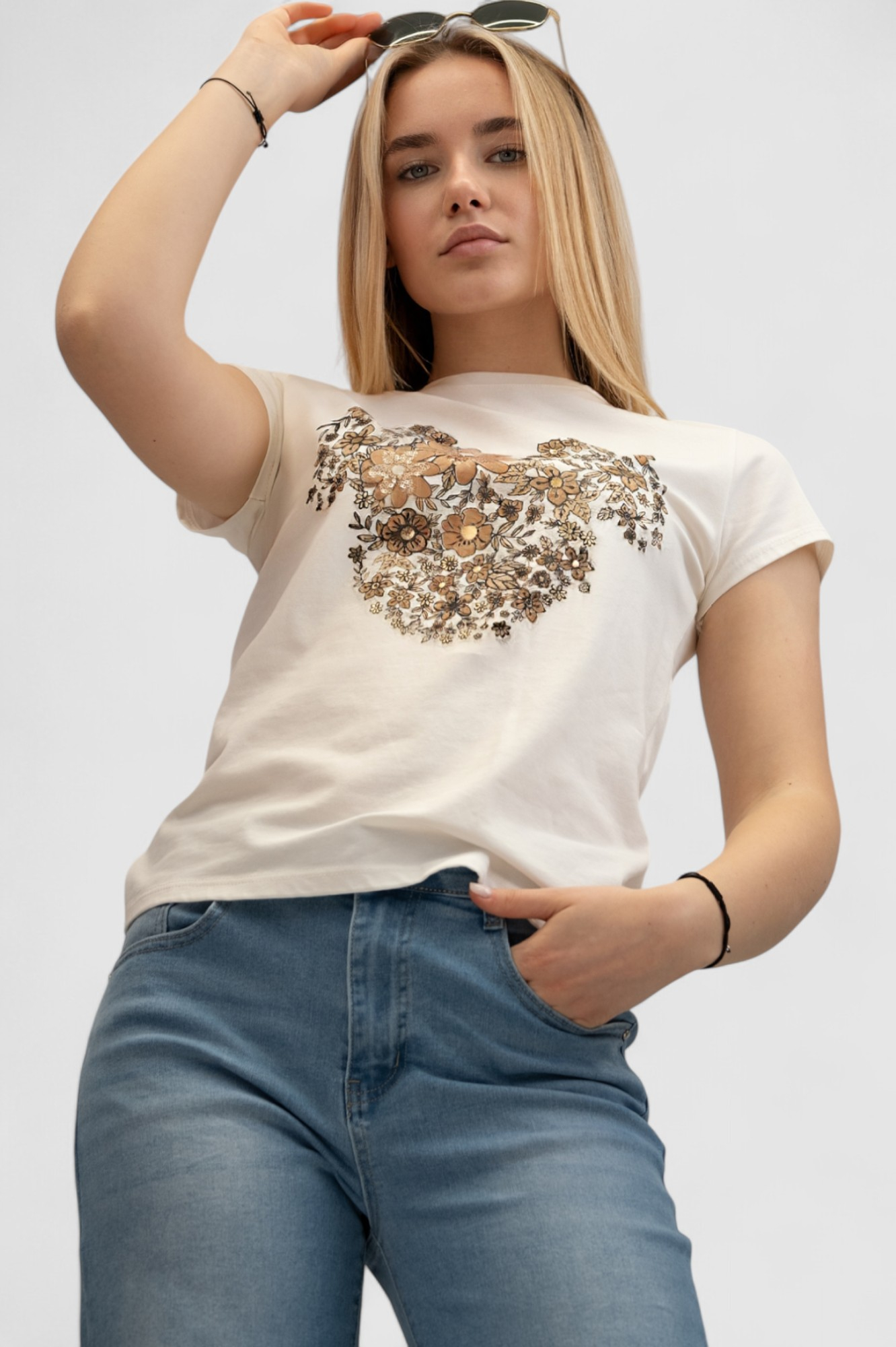 Ženska bijela majica kratki rukav Ramona