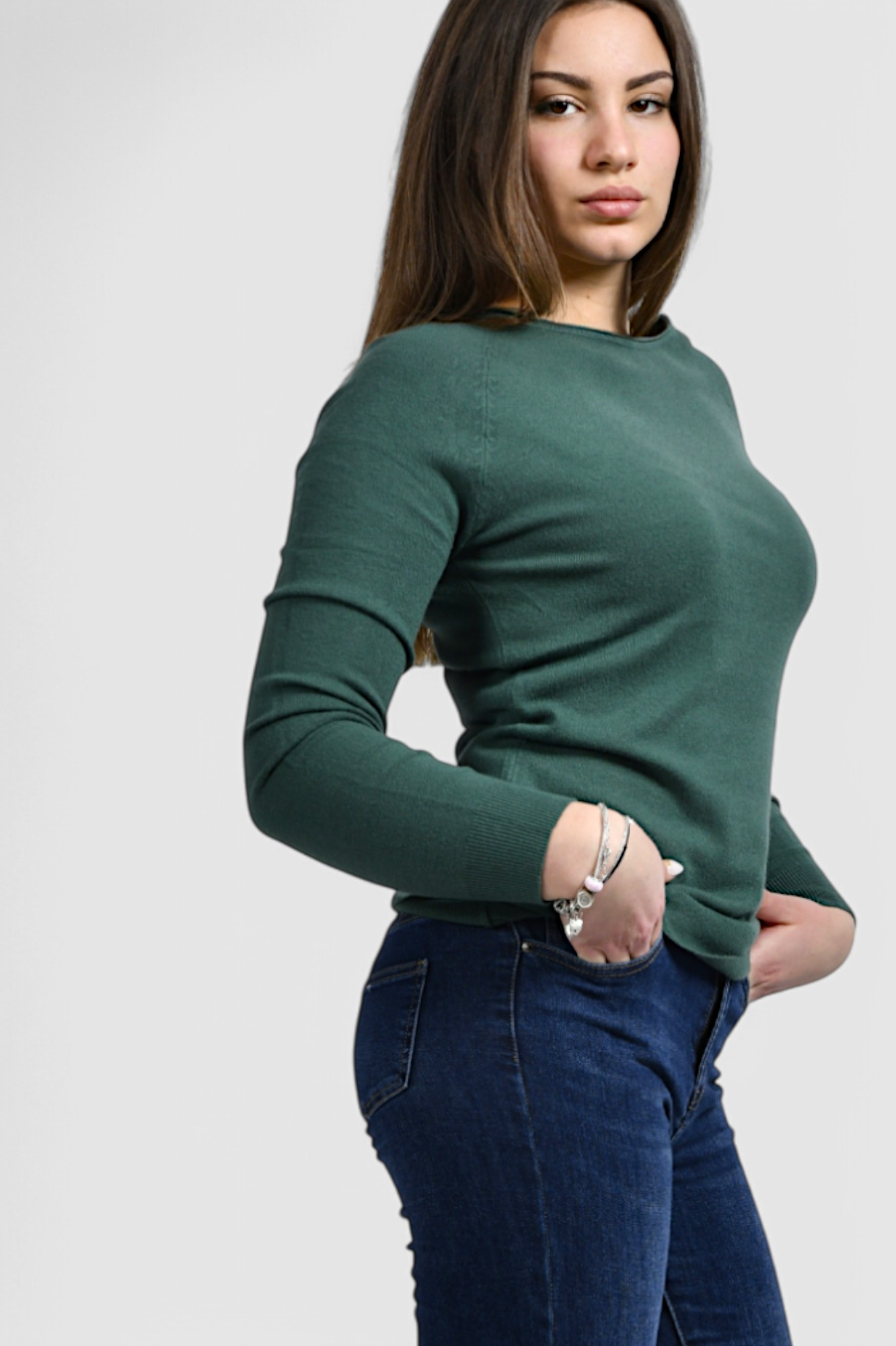 Ženski zeleni lagani džemper Vinny