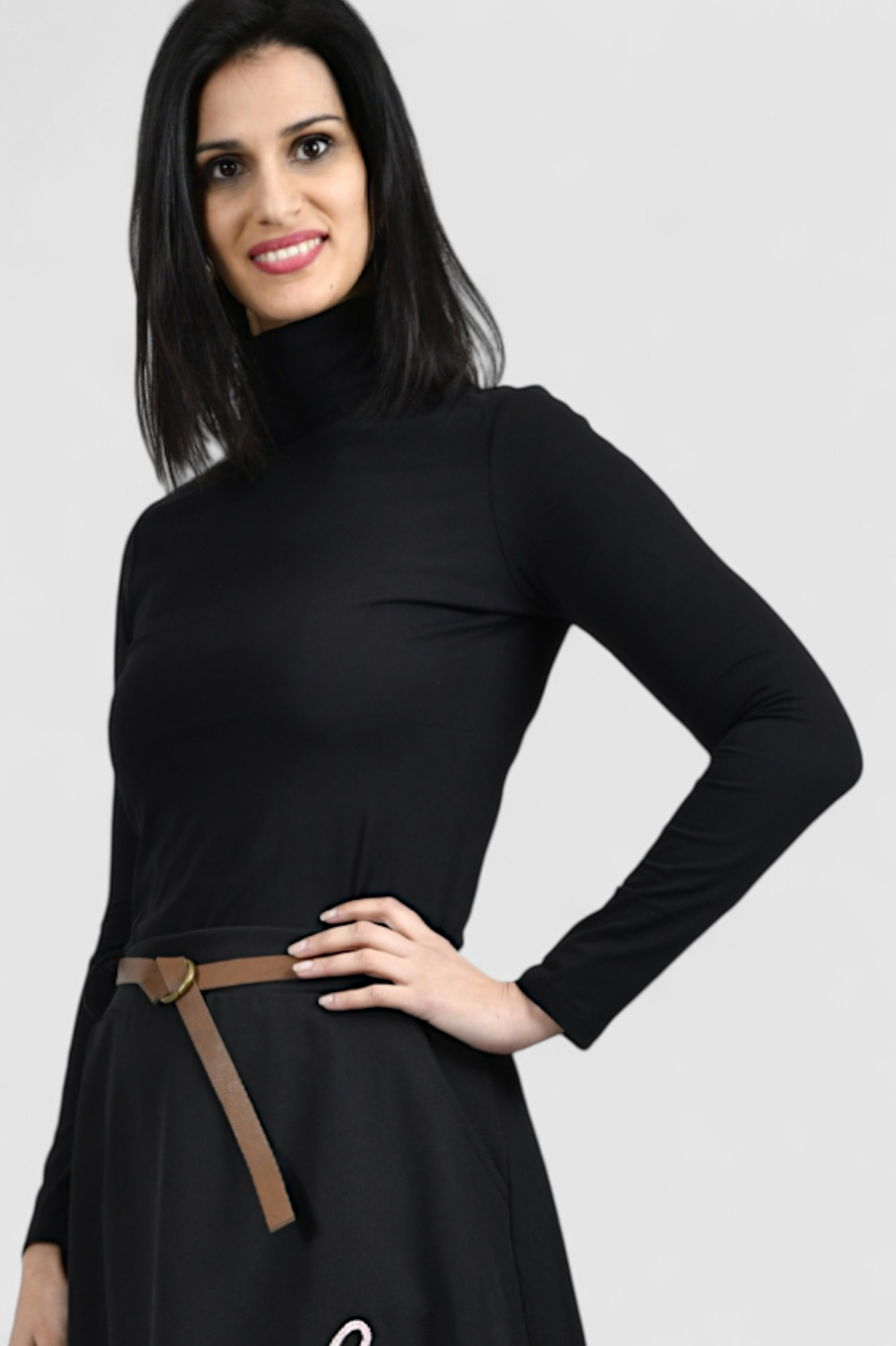 Ženska crna dolčevita dugi rukav Calista
