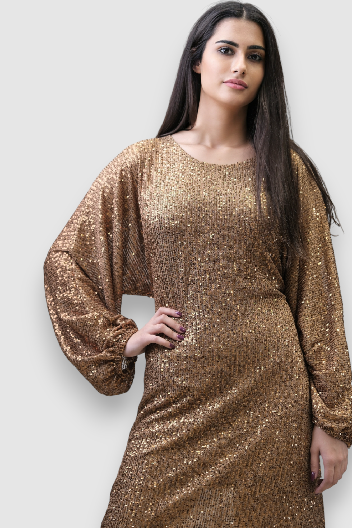 Ženska zlatna večernja haljina Finley