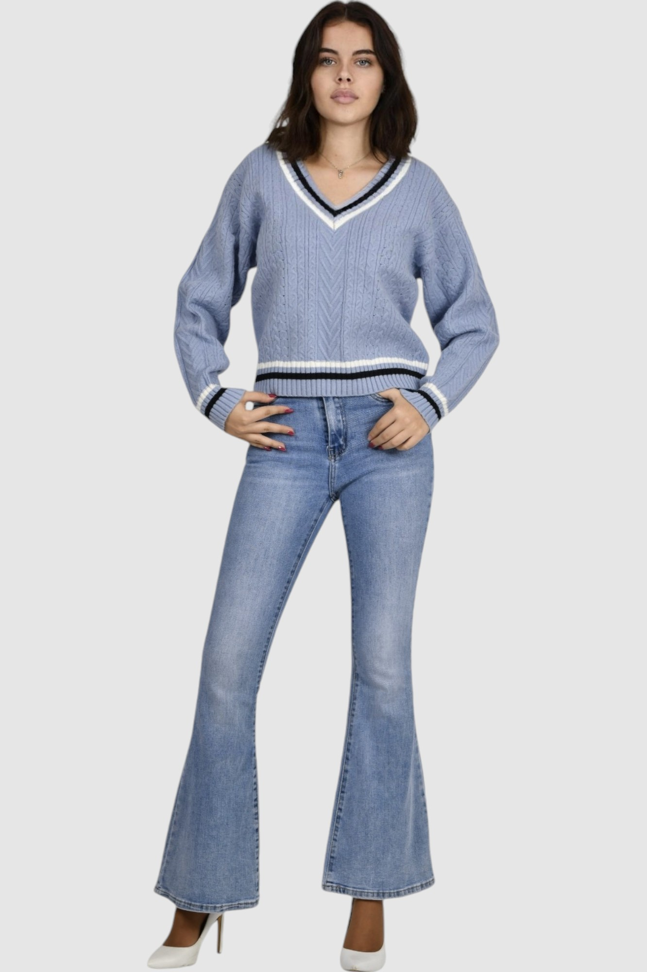 Ženski plavi lagani džemper Baylee