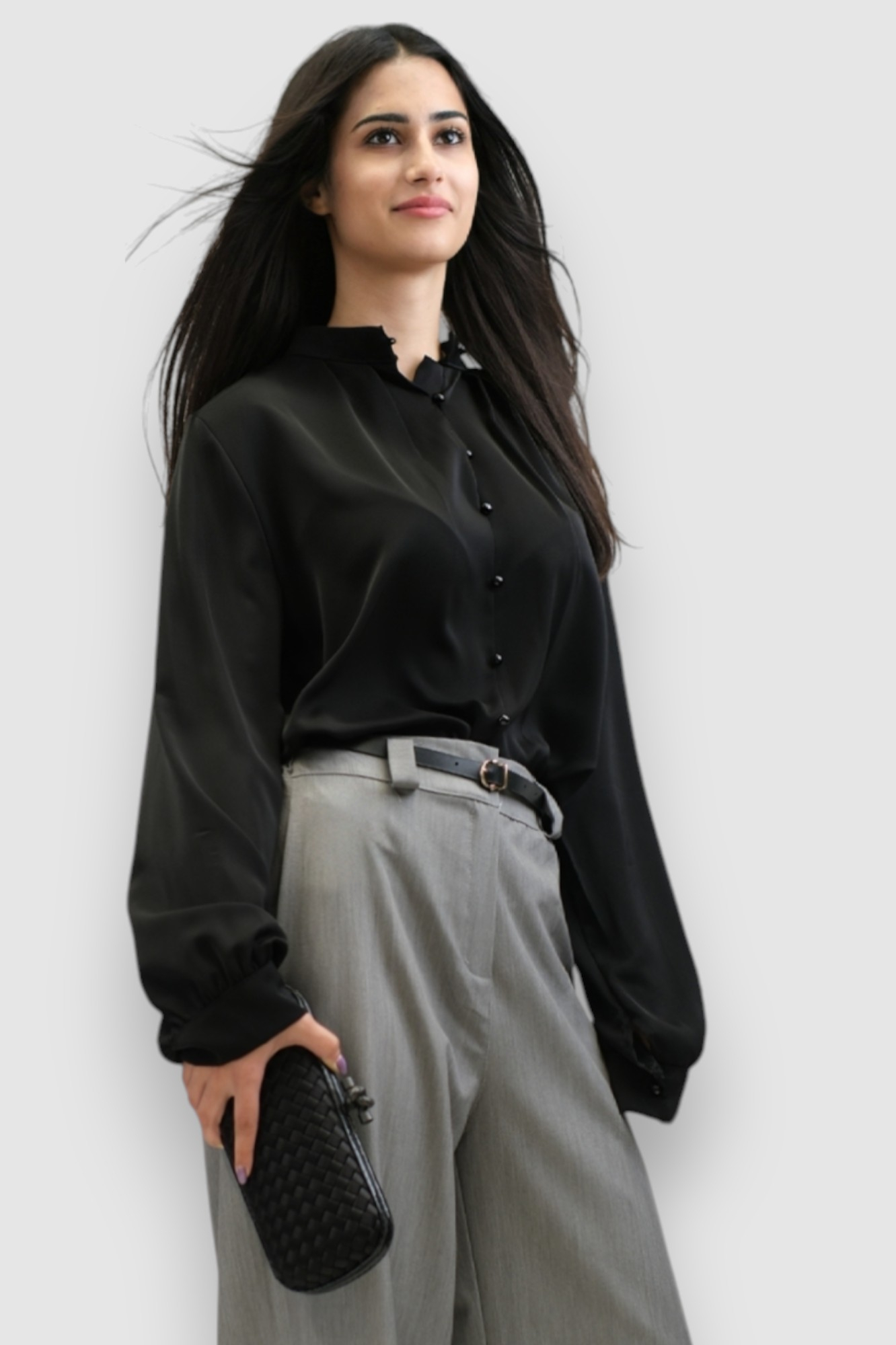 Ženska crna elegantna košulja Lainey