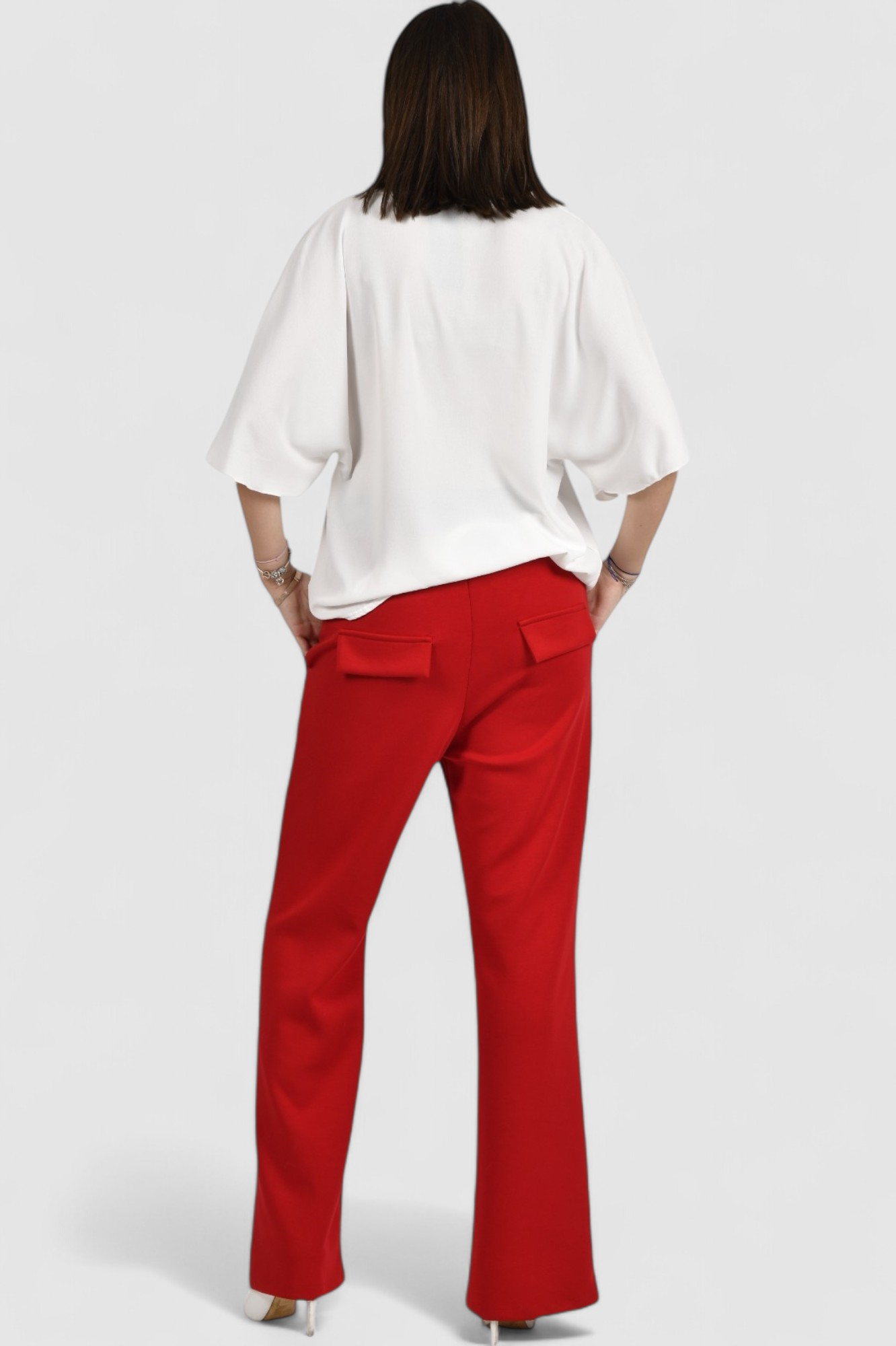 Ženske crvene modne hlače Fionn